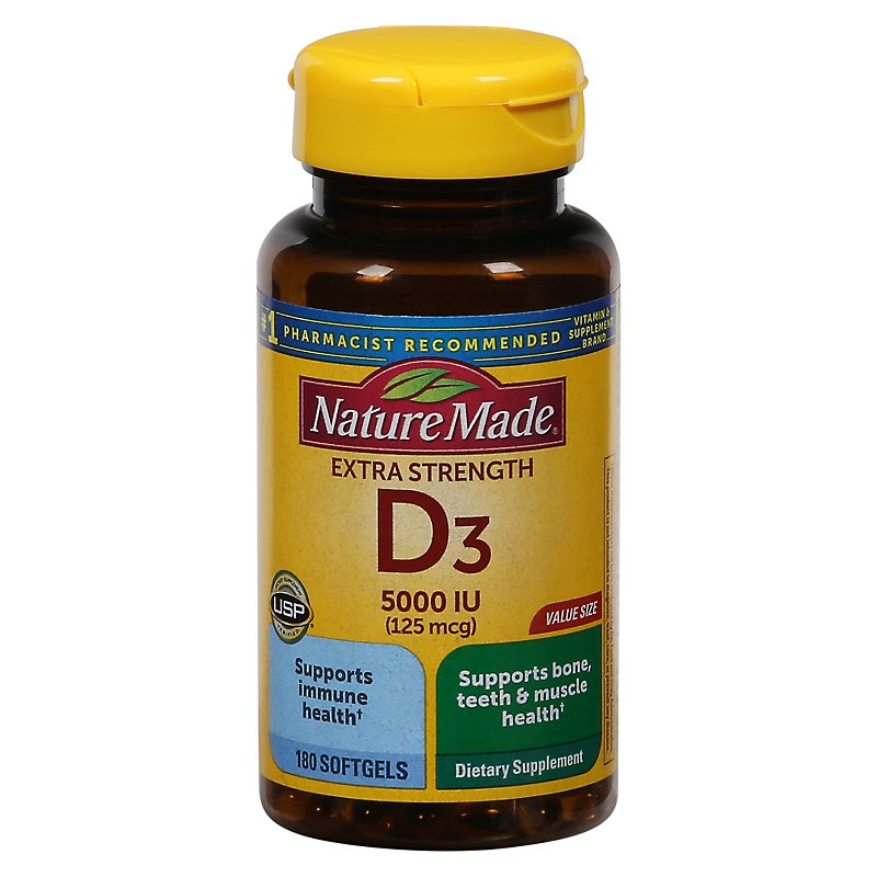 Nature Made Vitamin D3 5000 IU Strength - Shop Vitamins & Supplements at H-E-B