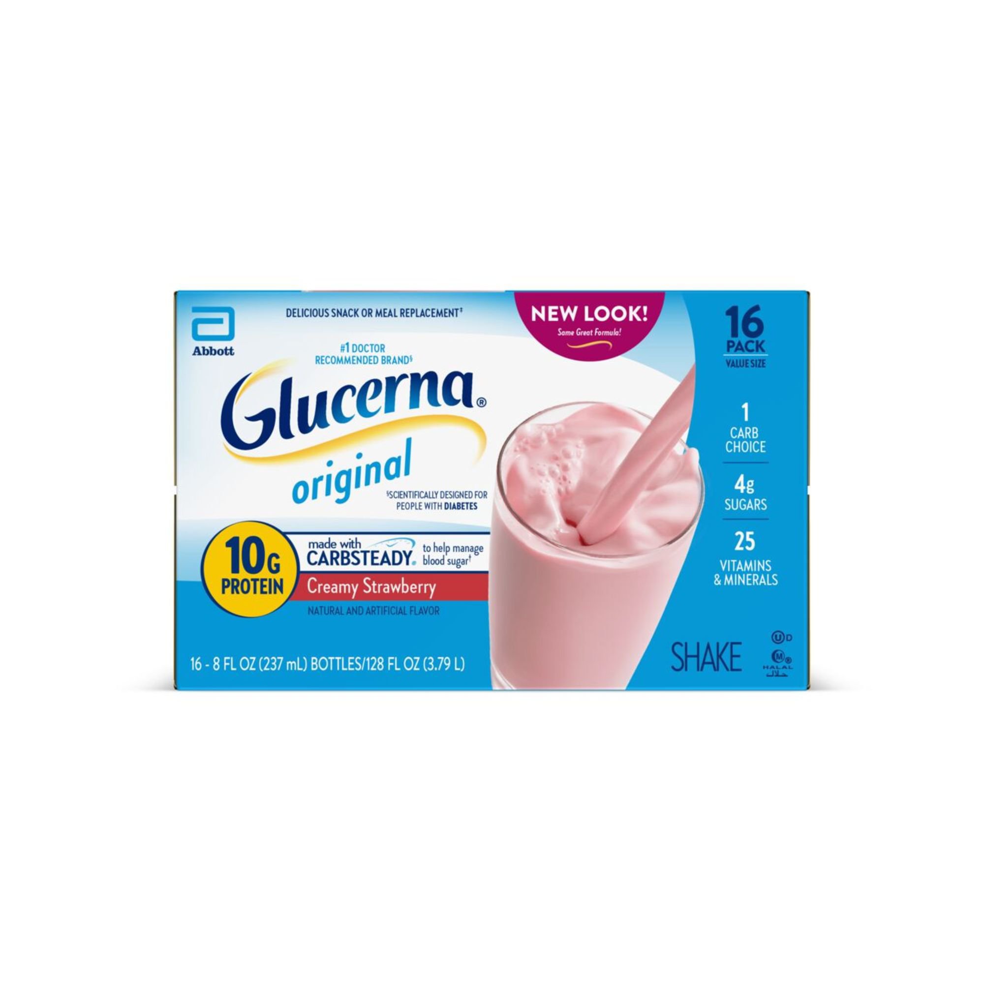 Glucerna Diabetes Nutritional Shake Creamy Strawberry ReadyToDrink 16