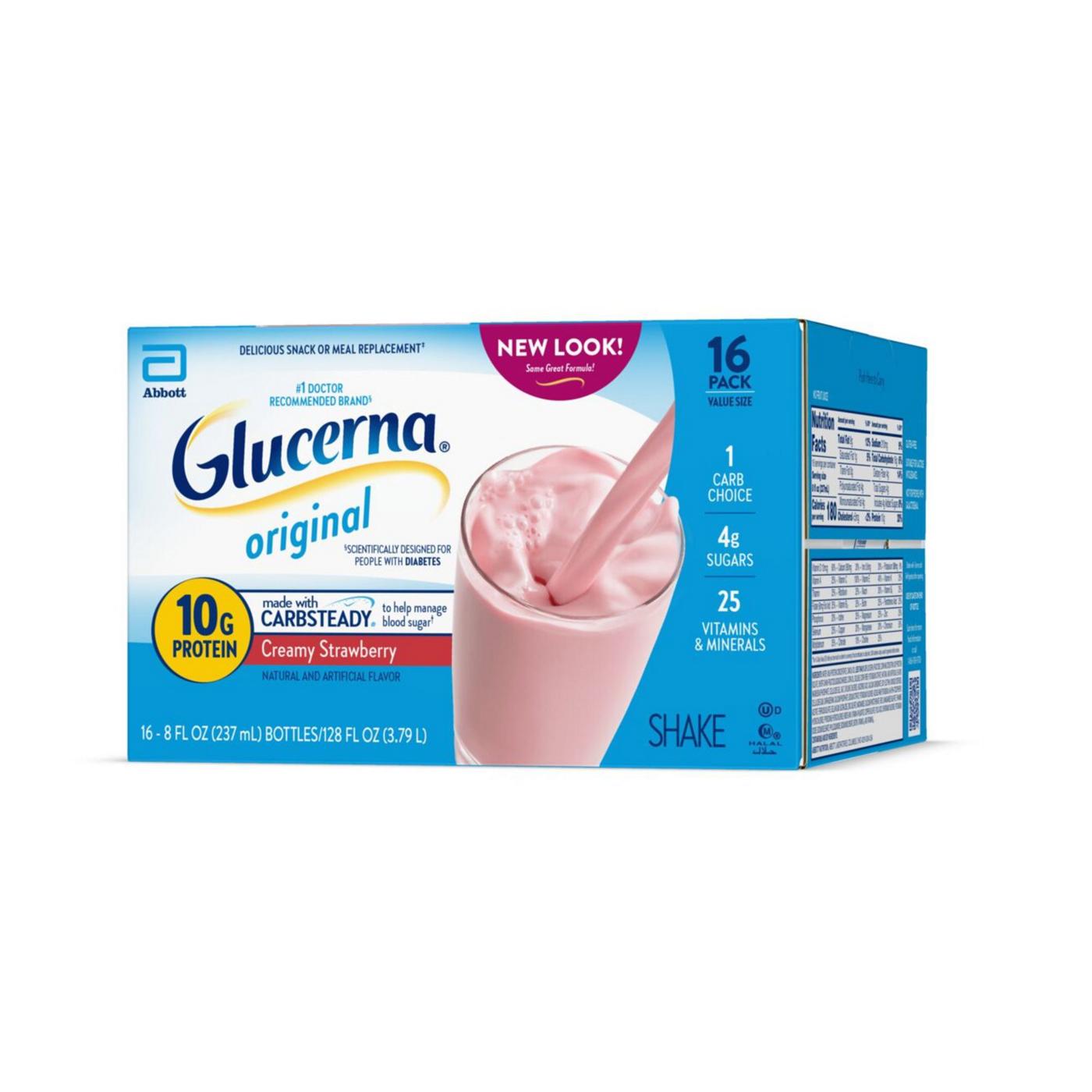 Glucerna 10g Protein Diabetes Nutritional Shake - Creamy Strawberry, 8 fl oz Bottles; image 5 of 10