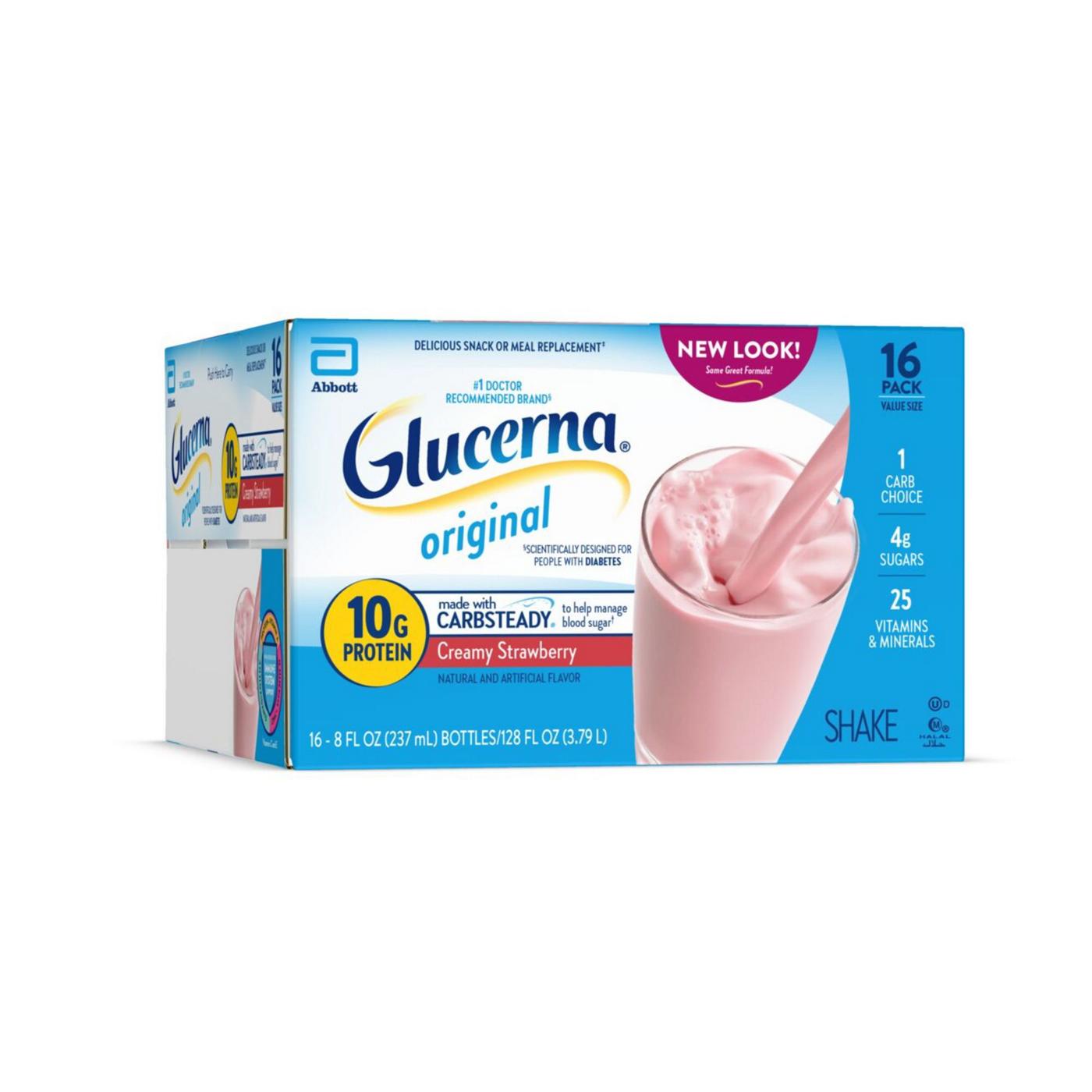 Glucerna 10g Protein Diabetes Nutritional Shake - Creamy Strawberry, 8 fl oz Bottles; image 9 of 10