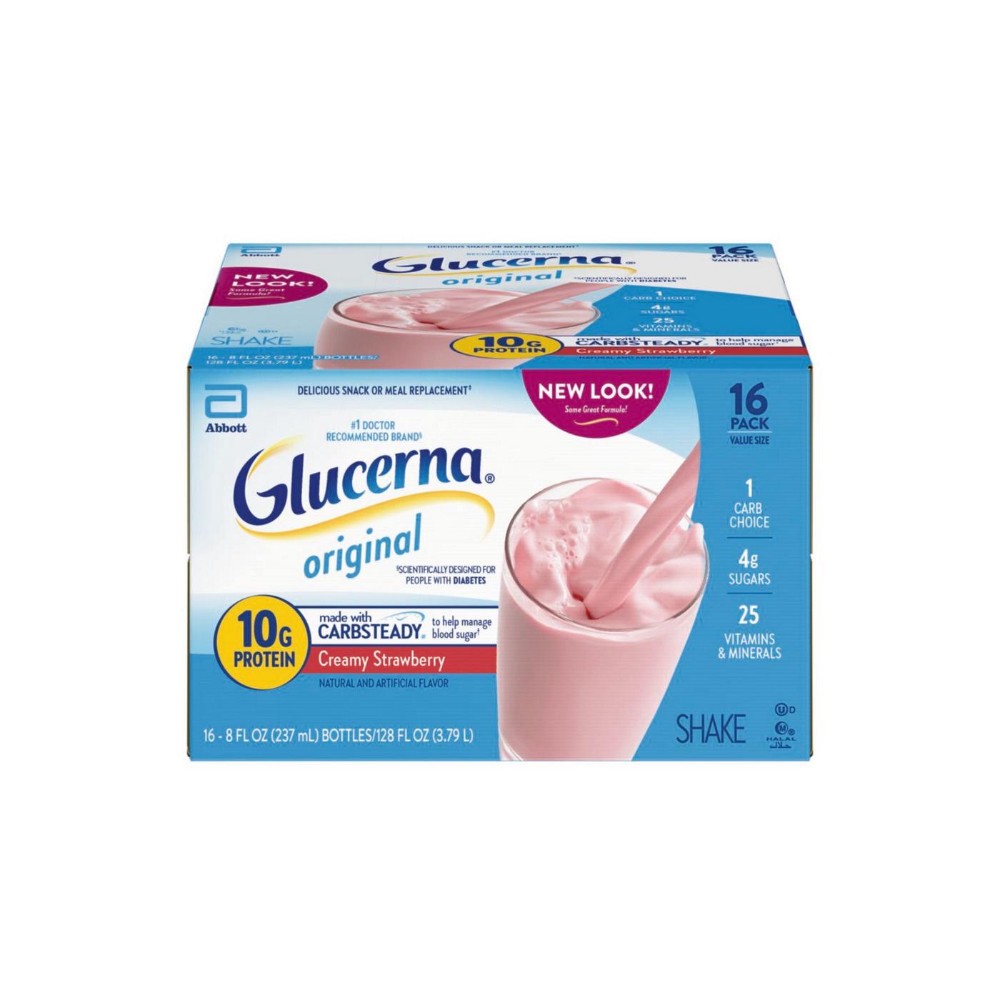 Glucerna 10g Protein Diabetes Nutritional Shake - Creamy Strawberry, 8 fl oz Bottles; image 10 of 10