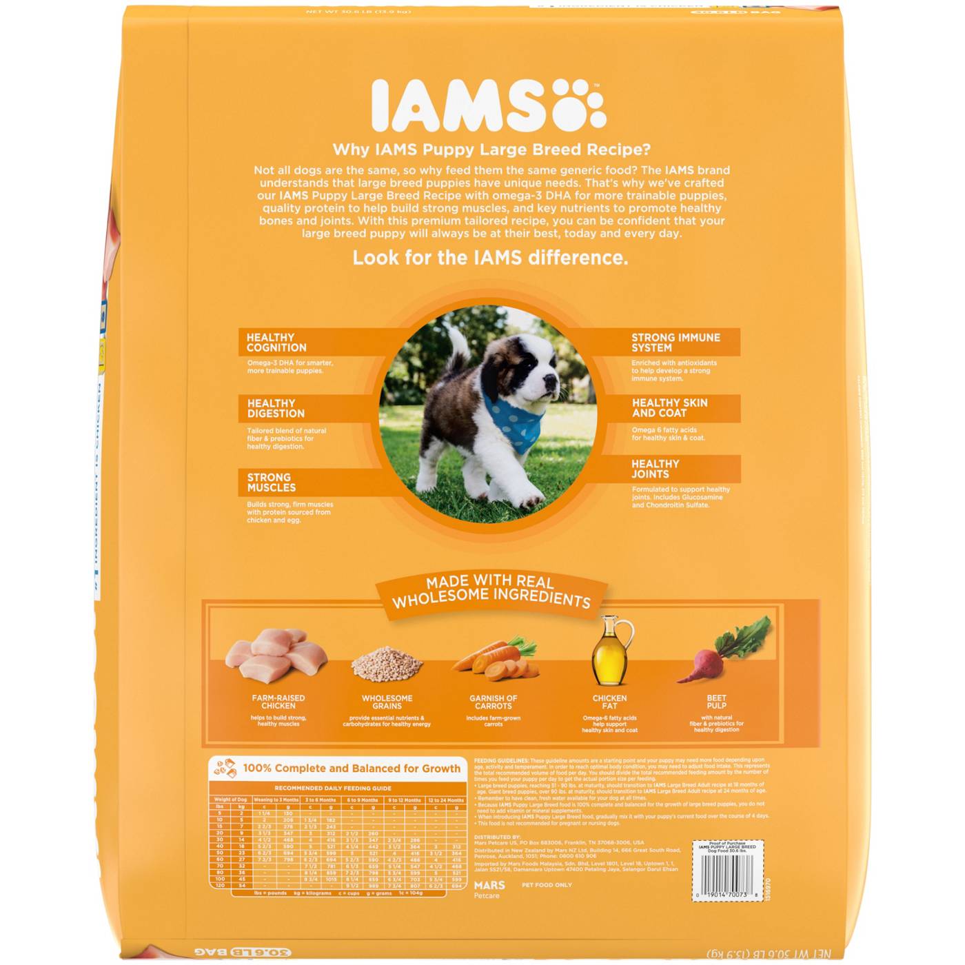 Iams smart puppy hotsell large breed feeding chart