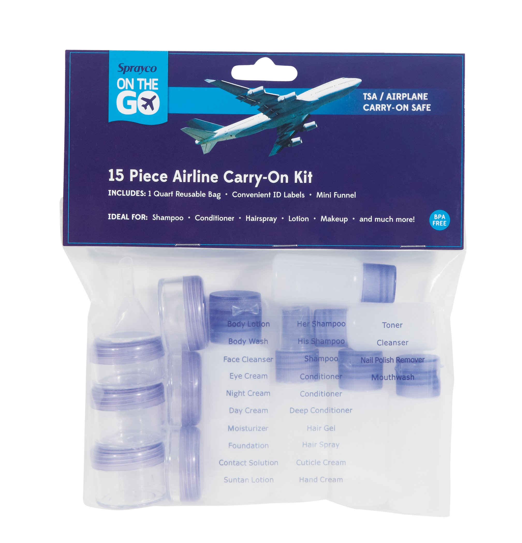 Sprayco 15 Piece Airline Carry On Kit Shop Travel accessories at HEB