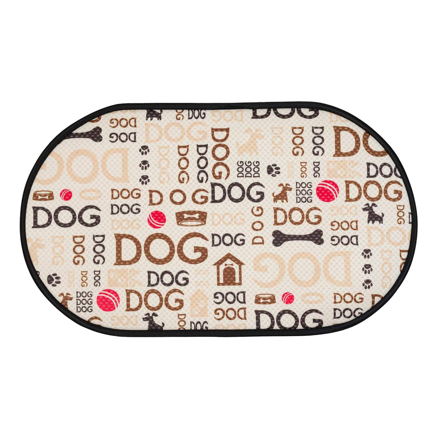 Schroeder & Tremayne Typography Microfiber Pet Bowl Mat for Dogs; image 1 of 2