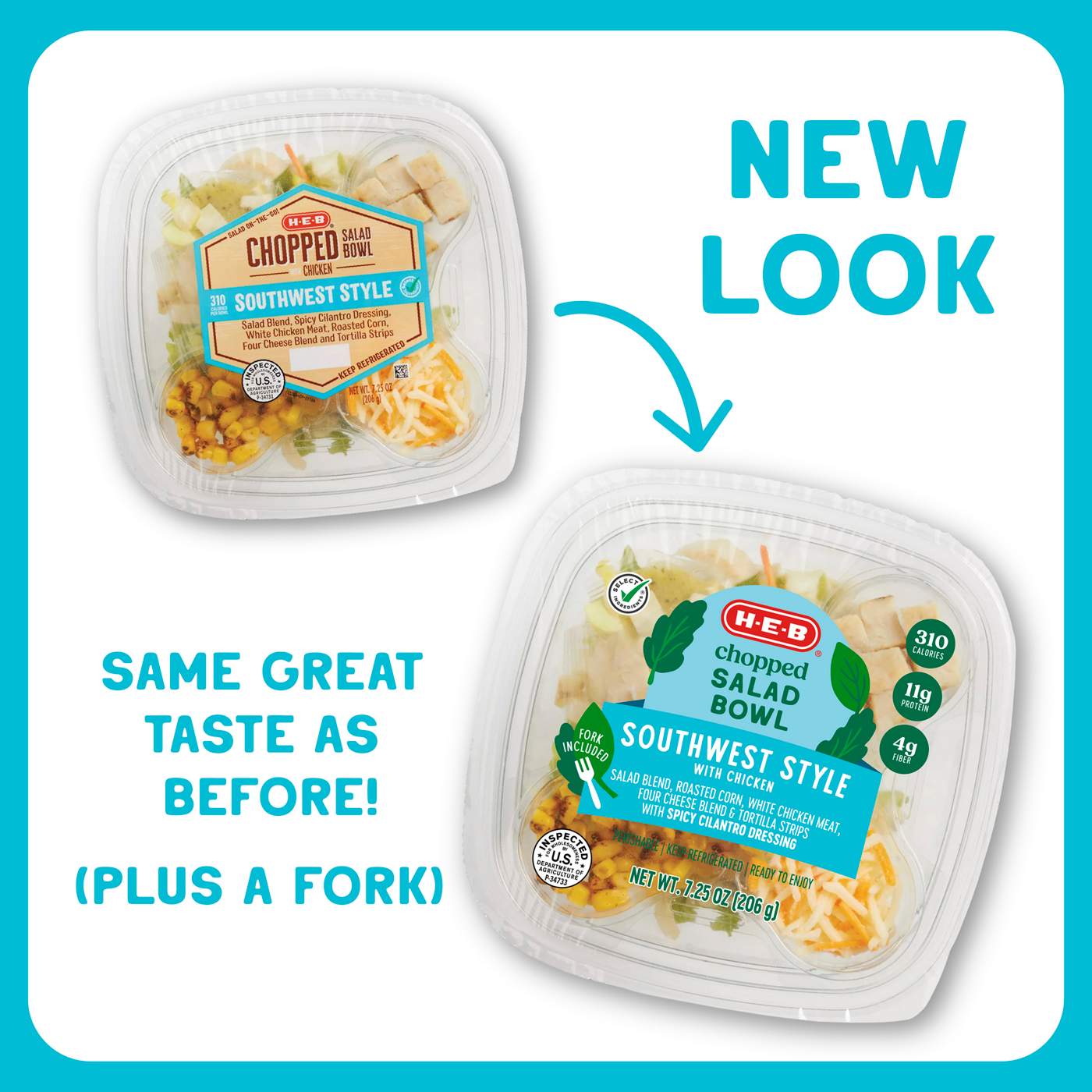 H-E-B Chopped Salad Bowl - Southwest Style Chicken; image 3 of 3