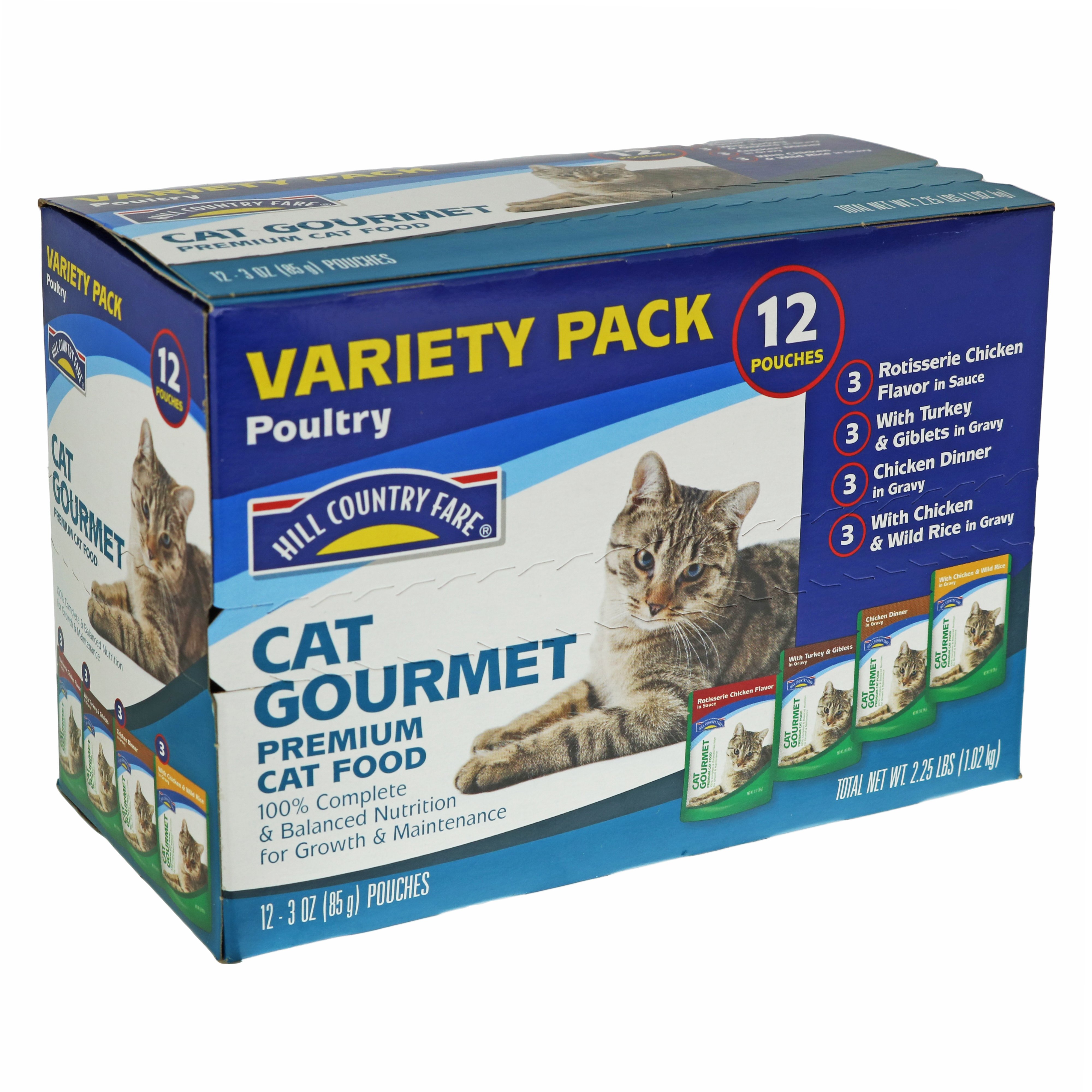 Hill Country Fare Cat Gourmet Poultry Premium Cat Food Variety Pack