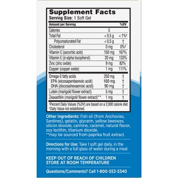Bausch & Lomb Ocuvite Adult 50+ Eye Vitamin and Mineral Supplement Softgels, 90 ct