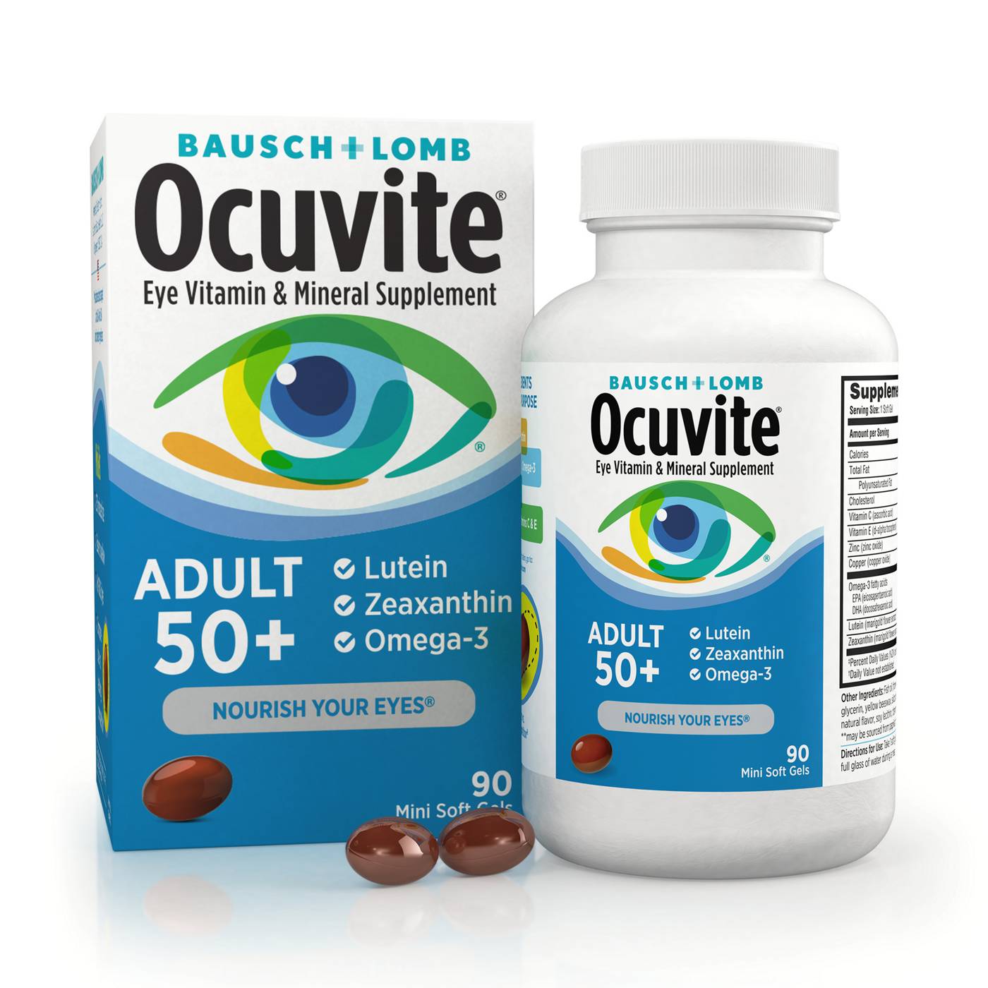 Bausch & Lomb Ocuvite Adult 50+ Eye Vitamin and Mineral Supplement Softgels; image 5 of 7