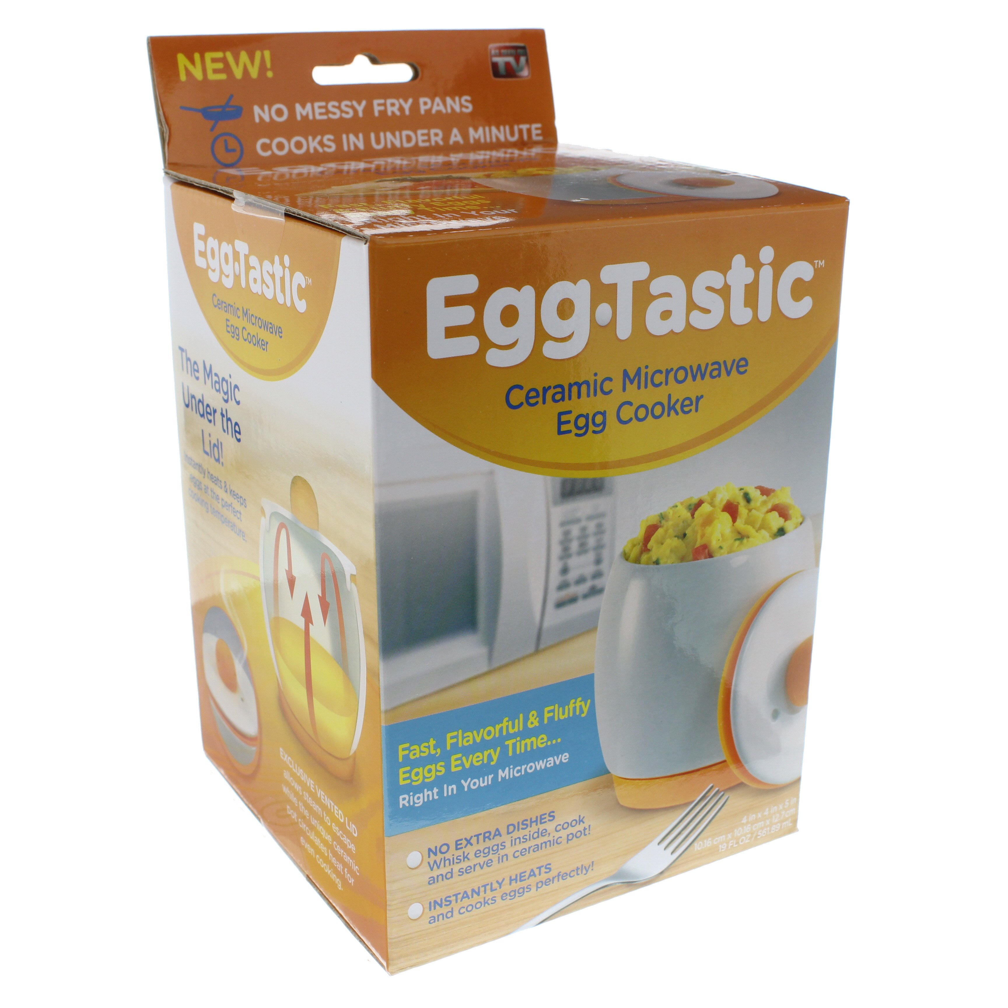 As Seen on TV Egg-Tastic Microwave Egg Cooker and Poacher, White/Orange