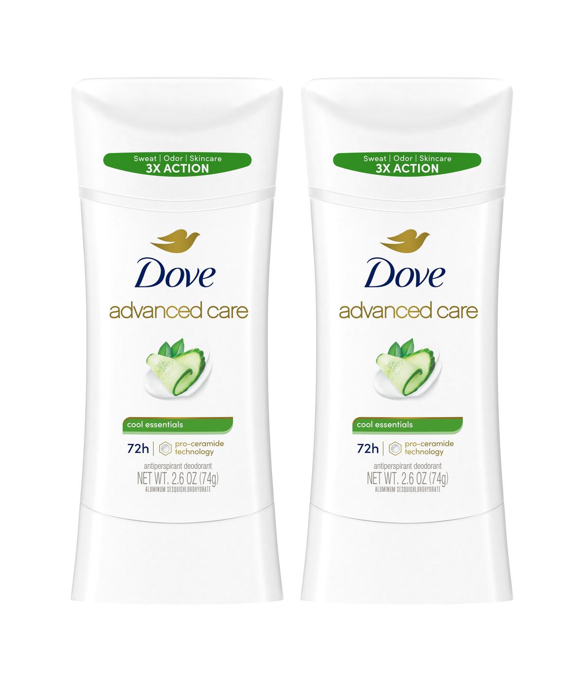 Dove Advanced Care Antiperspirant Solid Deodorant - Cool Essentials, 2.pk; image 1 of 2