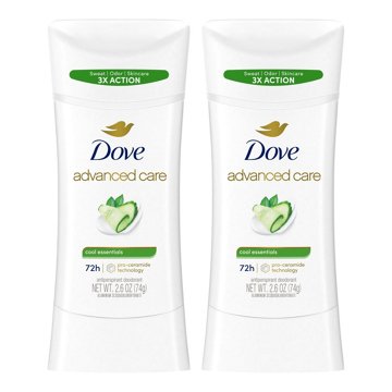 Dove Advanced Care Antiperspirant Solid Deodorant - Cool Essentials, 2.pk, 2.6 oz