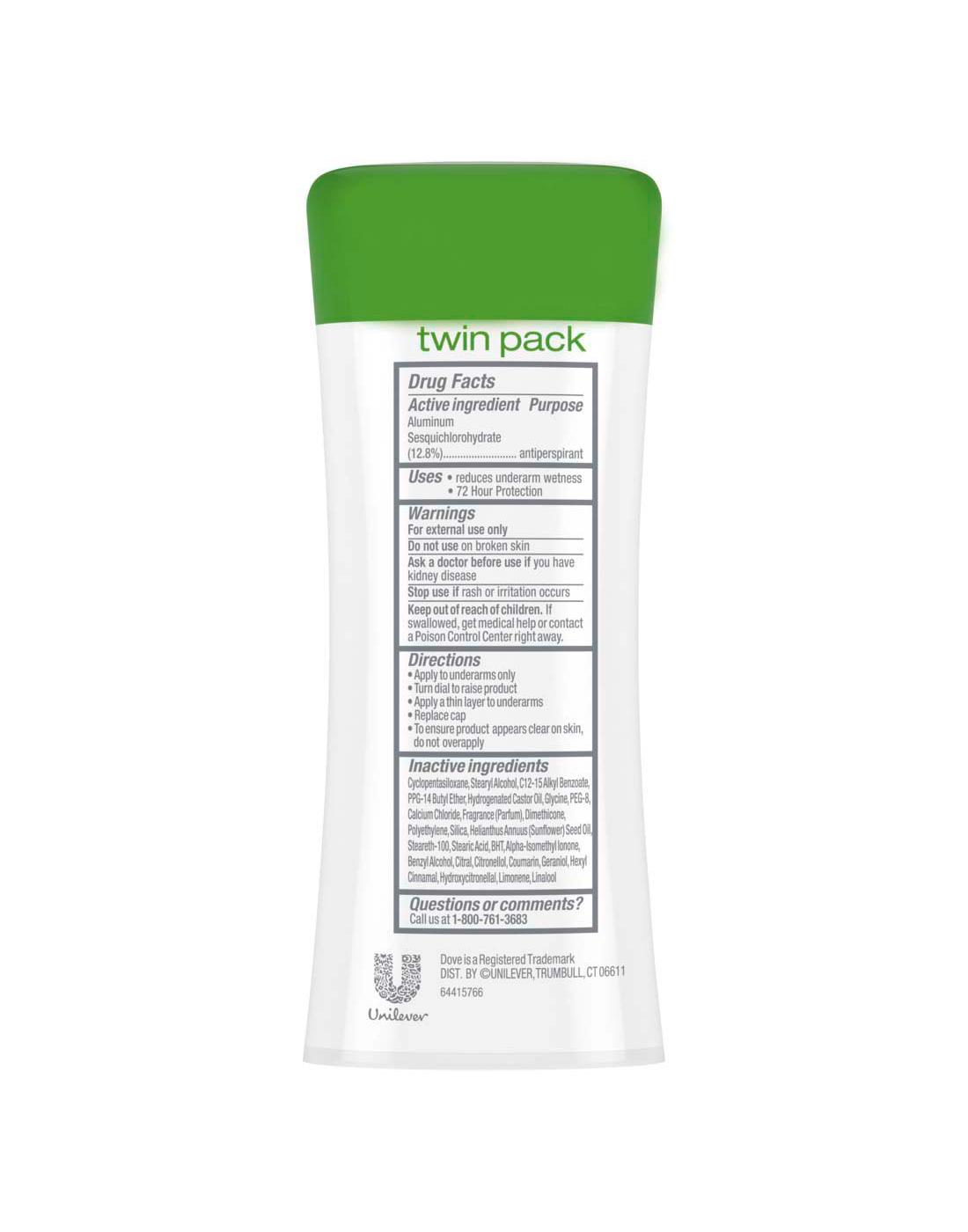 Dove Advanced Care Antiperspirant Solid Deodorant - Cool Essentials, 2.pk; image 2 of 2