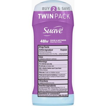 Suave  Antiperspirant Deodorant For Women, Invisible 48hr Protection - Sweet Pea & Violet, 2 pk, 2.6 oz