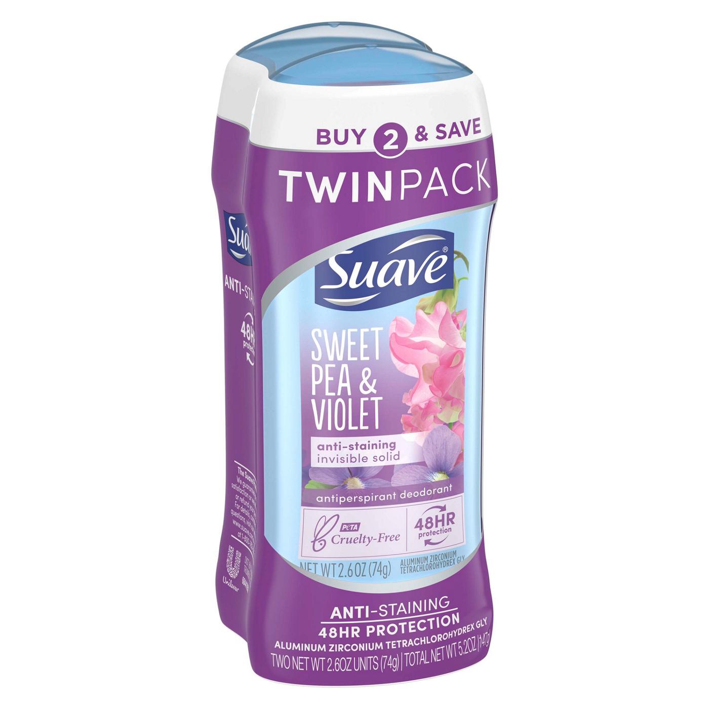 Suave Antiperspirant Deodorant Stick Sweet Pea Violet; image 4 of 4