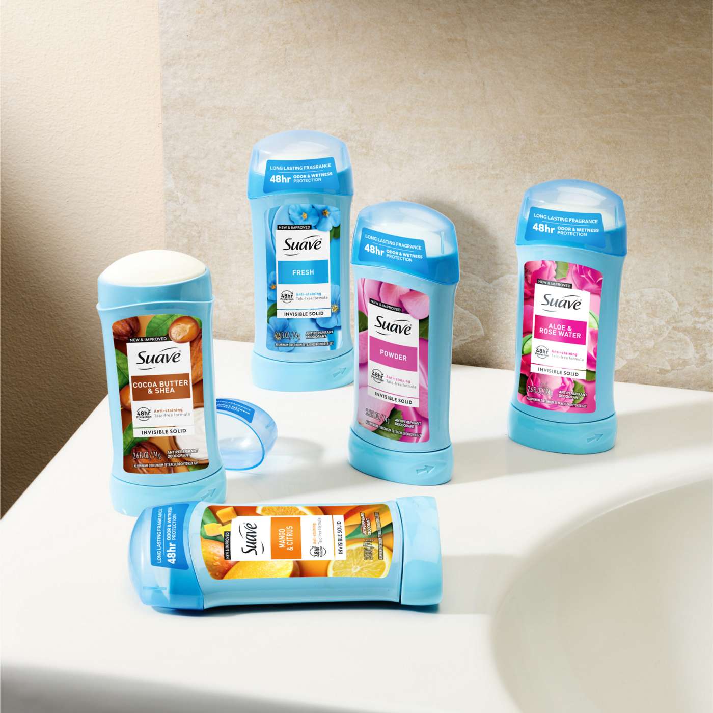 Suave  Antiperspirant Deodorant For Women, Invisible 48hr Protection - Sweet Pea & Violet, 2 pk; image 4 of 8