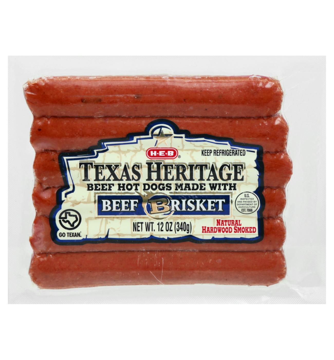H-E-B Texas Heritage Beef Brisket Hot Dogs; image 1 of 3