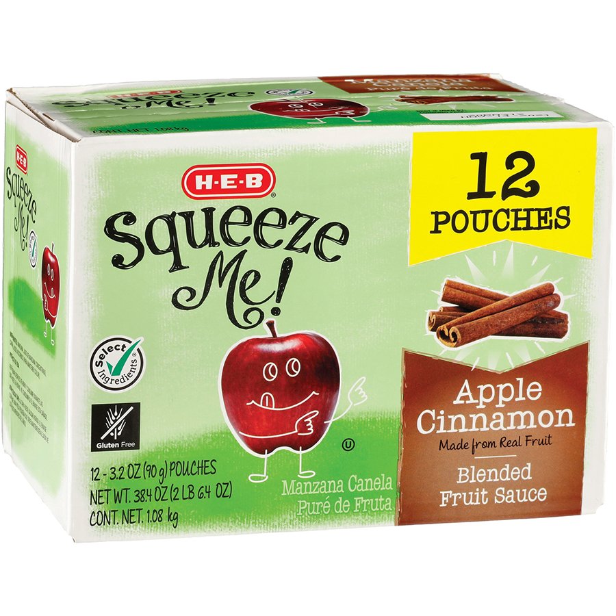 H-E-B Squeeze Me! Apple Cinnamon Applesauce Pouches - Shop Apples At H-E-B