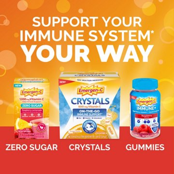 Emergen-C Chewable Vitamin C 1000mg, With B Vitamins and Antioxidants Tablet (Orange Blast Flavor), Dietary Supplement