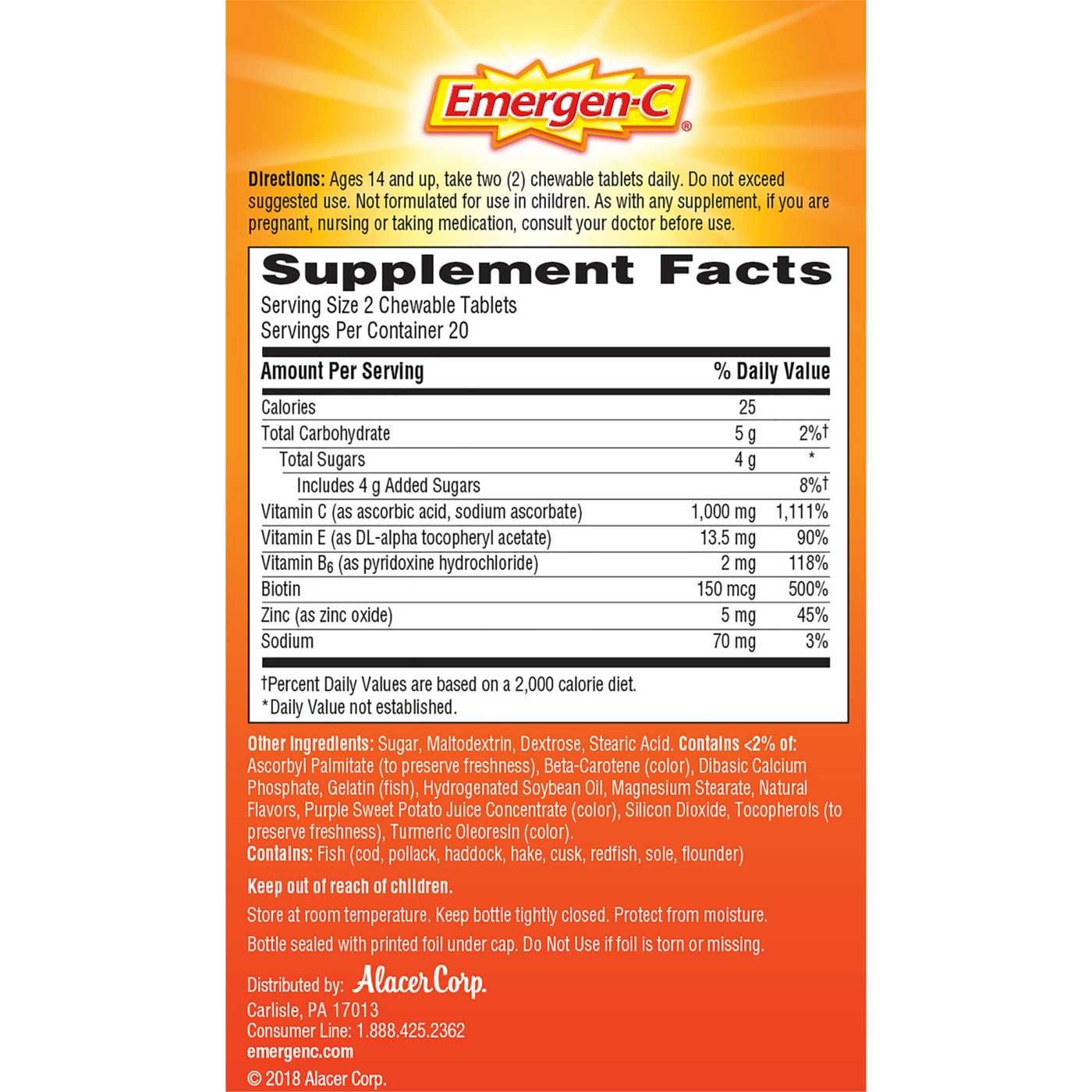 Emergen-C Vitamin C Chewable Tablets - 1000 mg; image 3 of 6