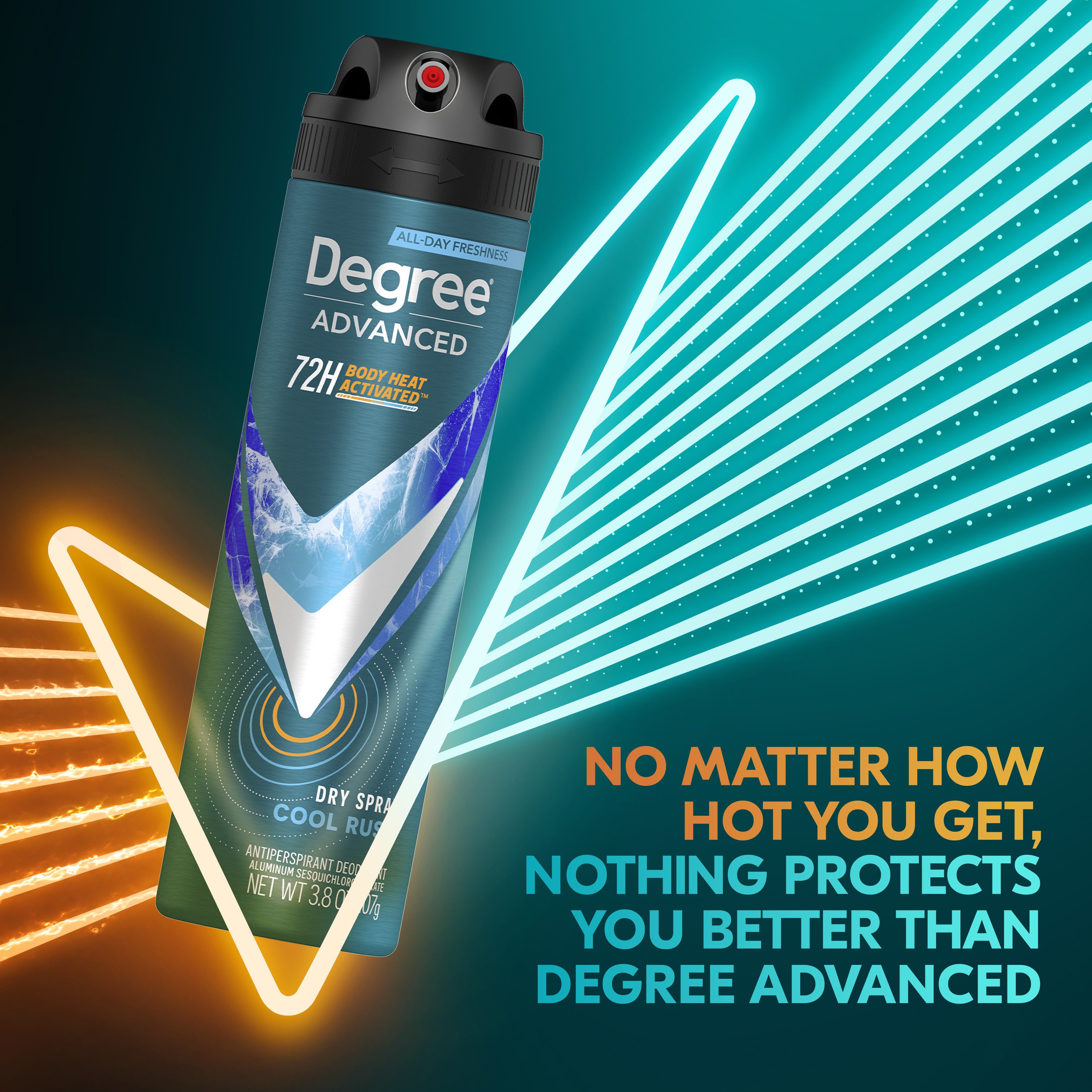 Degree Men Antiperspirant Deodorant Dry Spray Cool Rush, 3.8 Oz Twin Pack