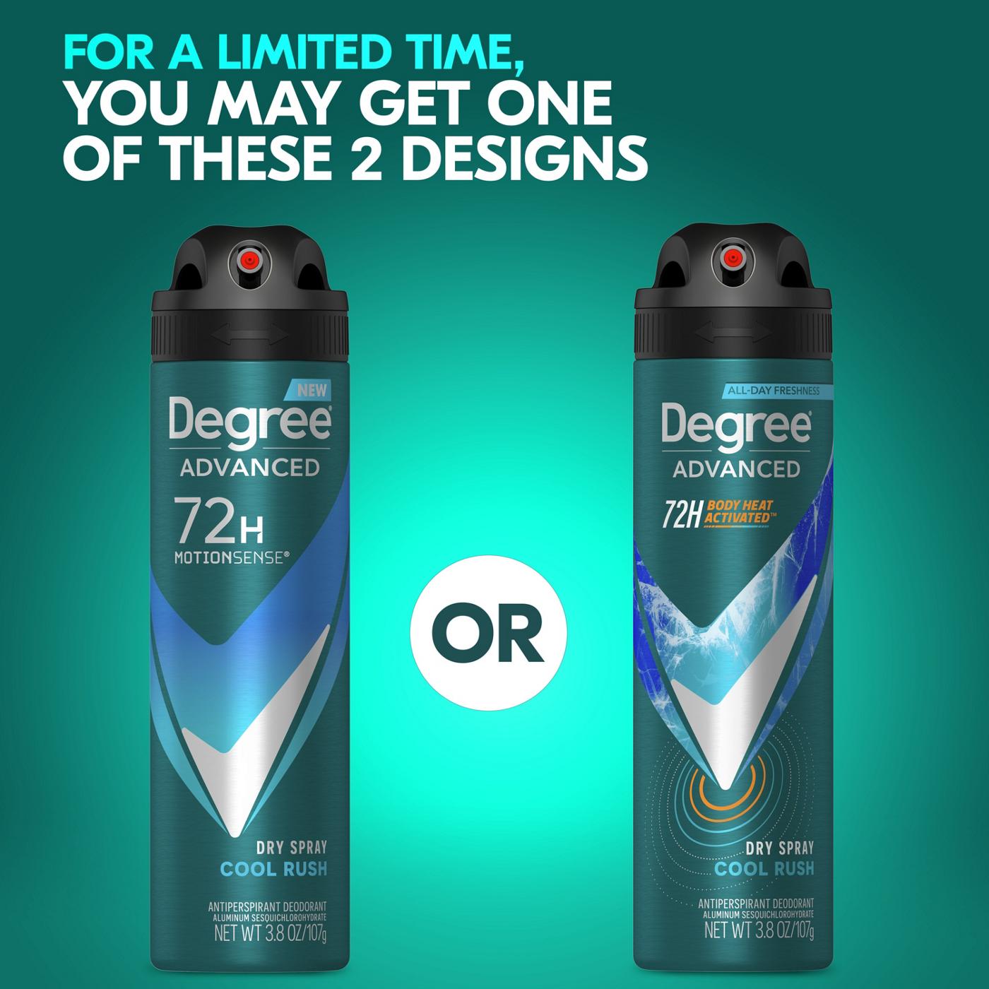 Degree Men 72 Hr Advanced Antiperspirant Deodorant Dry Spray - Cool Rush; image 3 of 5