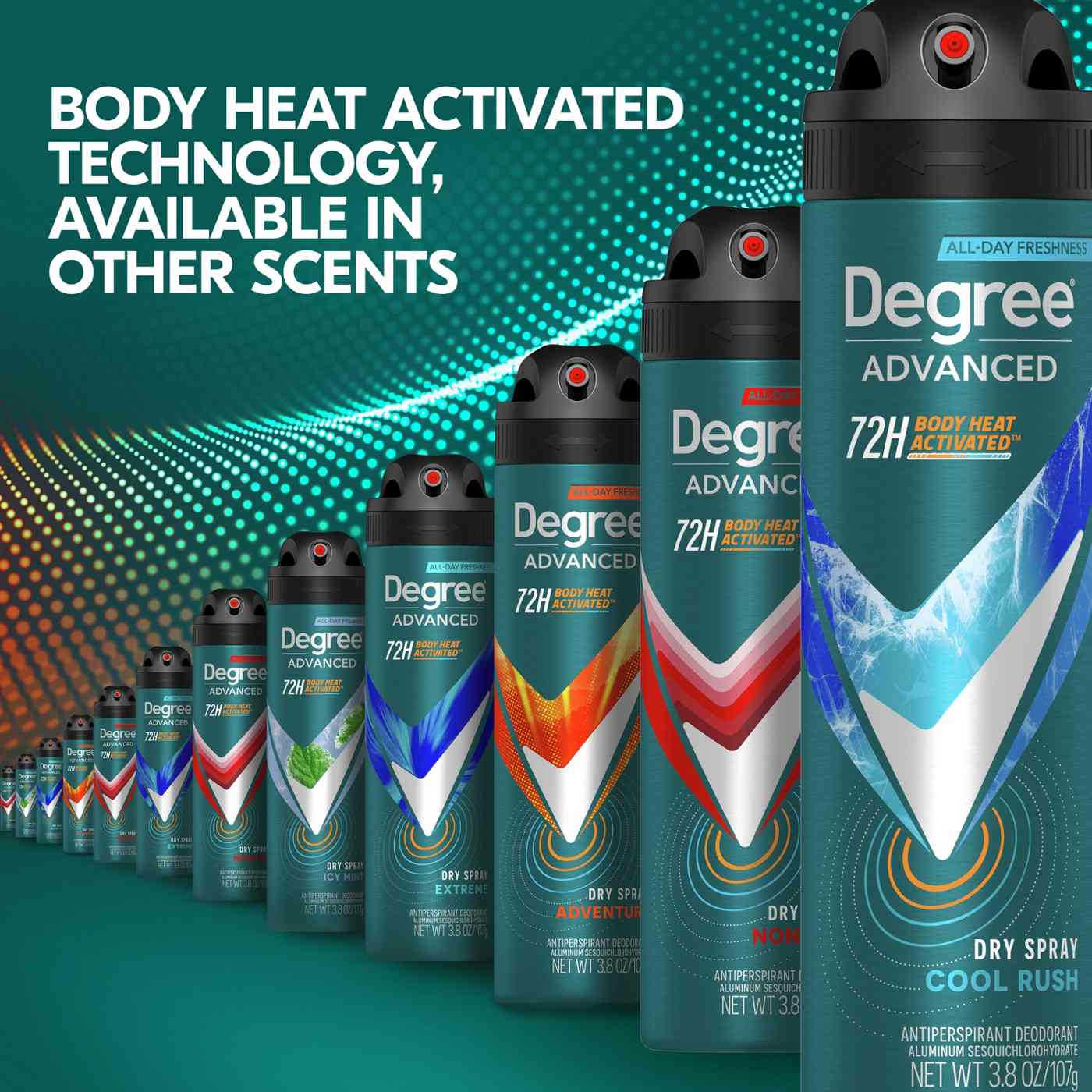 Degree Men 72 Hr Advanced Antiperspirant Deodorant Dry Spray - Cool Rush; image 6 of 8