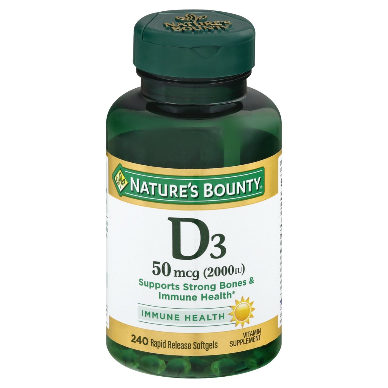 hoe Sturen Uitsluiting Nature's Bounty Vitamin D3 50 mcg (2000 IU) Softgels - Shop Vitamins &  Supplements at H-E-B