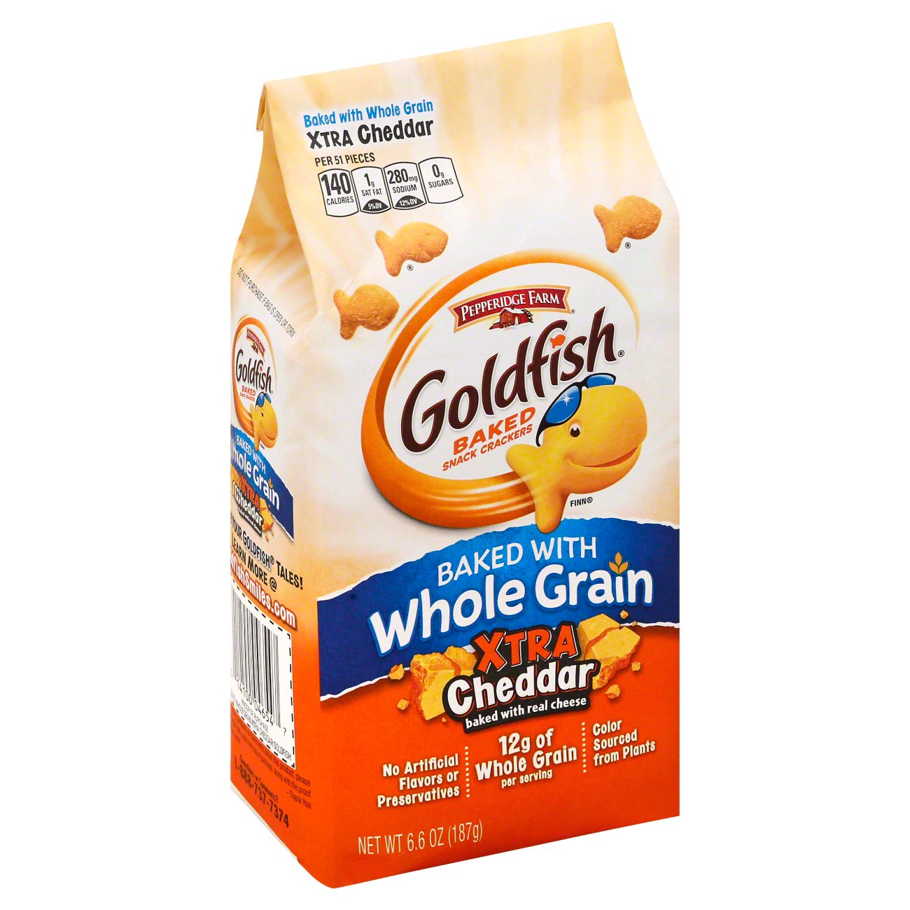 Pepperidge Farm Goldfish Whole Grain Xtra Cheddar Baked Snack Crackers ...