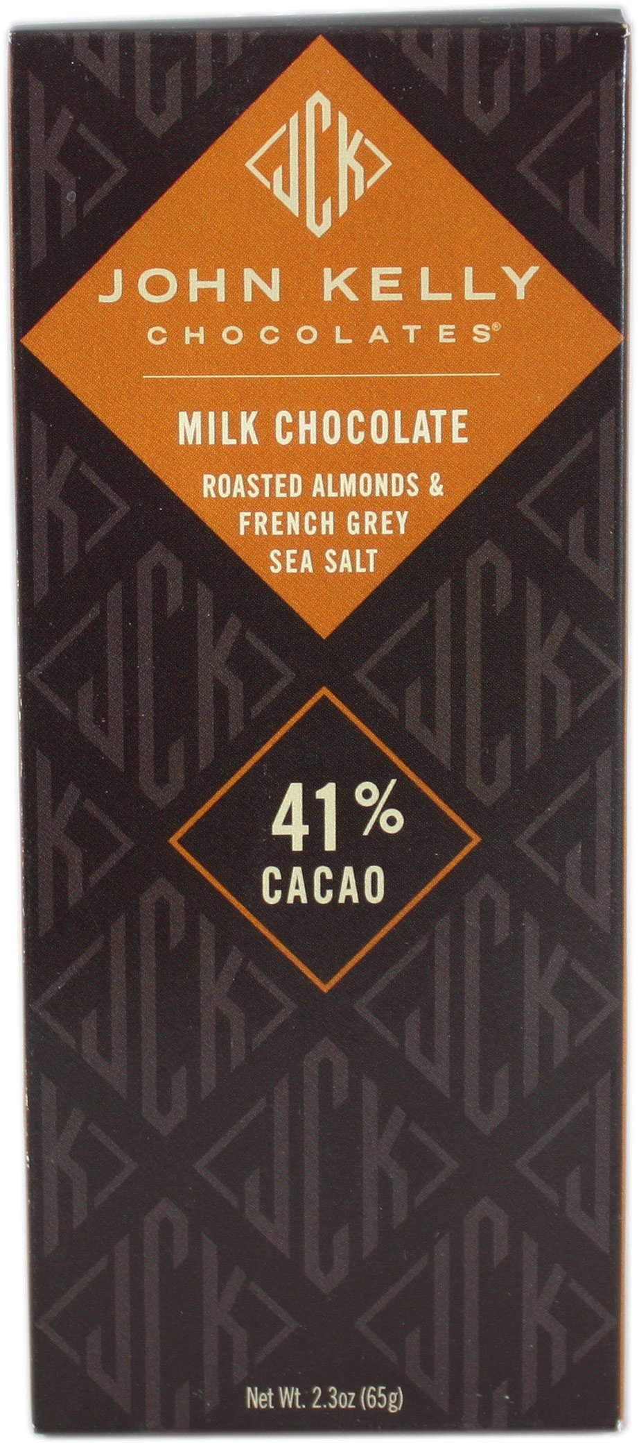 John Kelly Chocolates Almonds & French Grey Sea Salt Milk Chocolate Bar