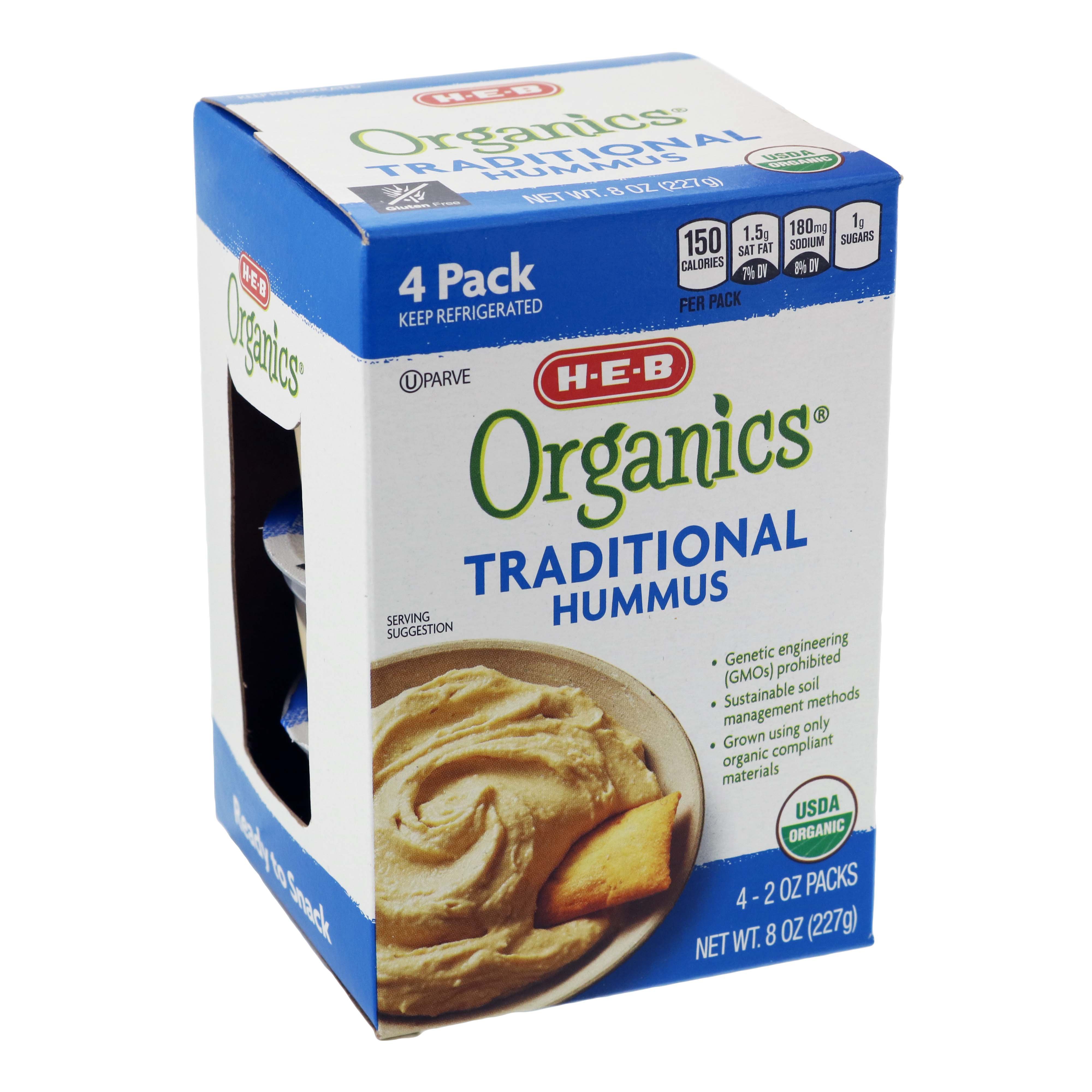 H-E-B Organics Traditional Hummus Portion Packs - Shop Dip At H-E-B