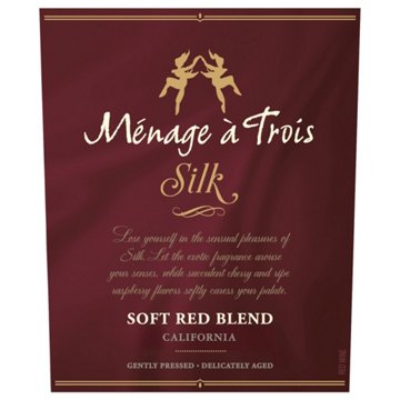 Menage A Trois Silk Soft Red Blend California Wine, 750 mL