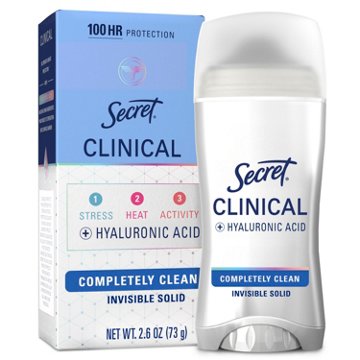 Secret Clinical Strength Invisible Solid Antiperspirant And Deodorant - Completely Clean, 2.6 oz