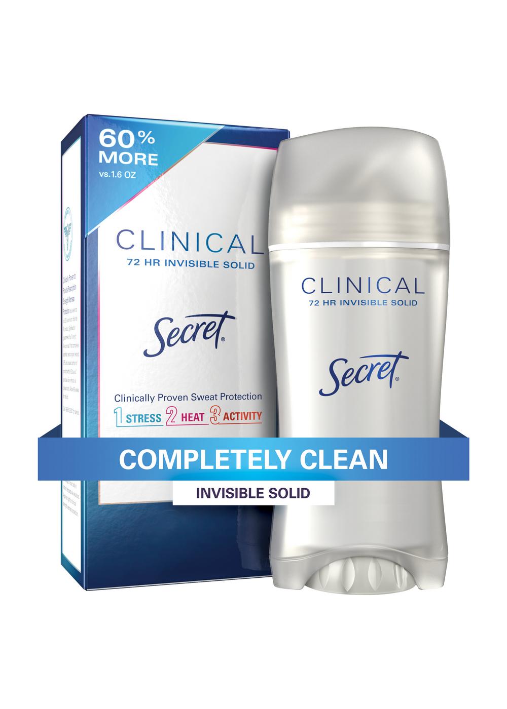 Secret Clinical Strength Invisible Solid Antiperspirant And Deodorant - Completely Clean; image 4 of 8