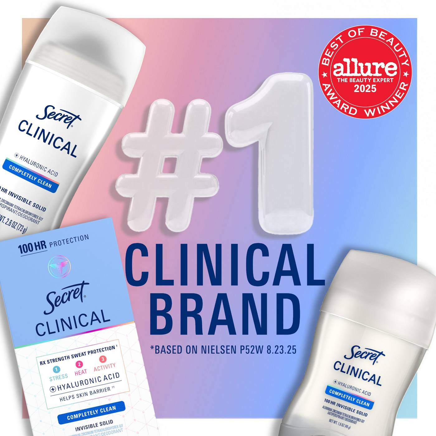 Secret Clinical Strength Invisible Solid Antiperspirant And Deodorant - Completely Clean; image 8 of 8