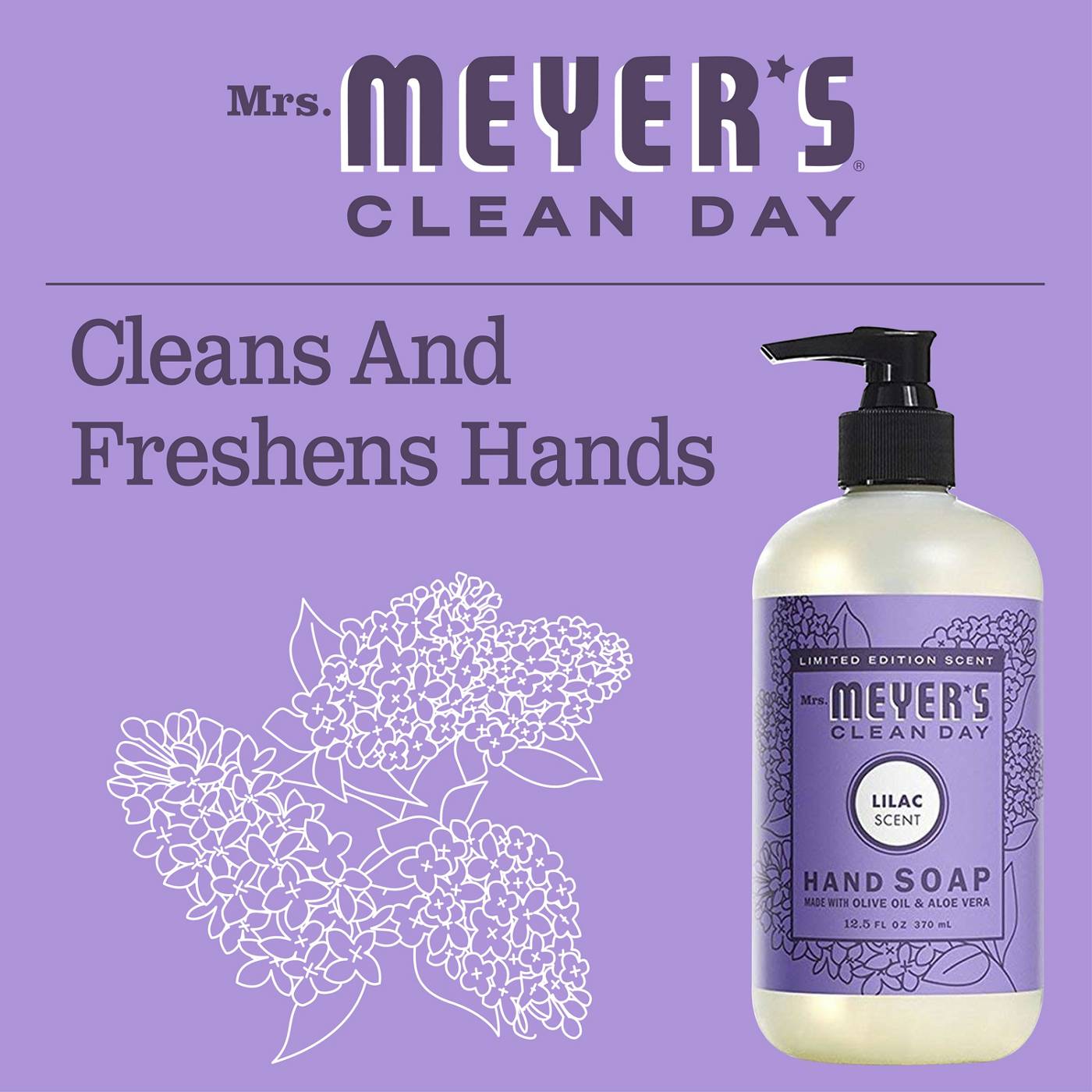 Mrs. Meyer's Clean Day Lilac Liquid Hand Soap; image 2 of 6