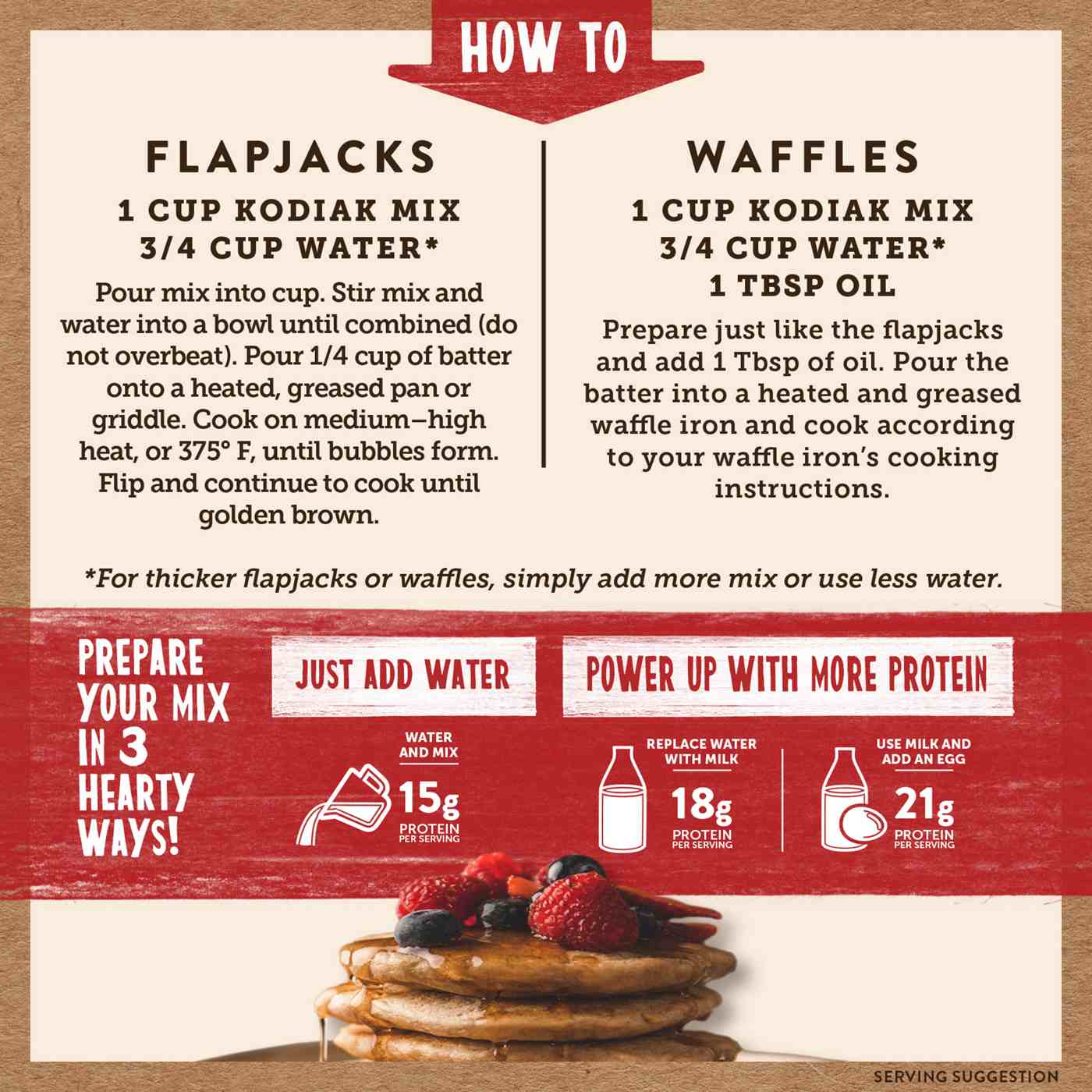 Kodiak Power Cakes 15g Protein Flapjack & Waffle Mix - Buttermilk; image 2 of 4