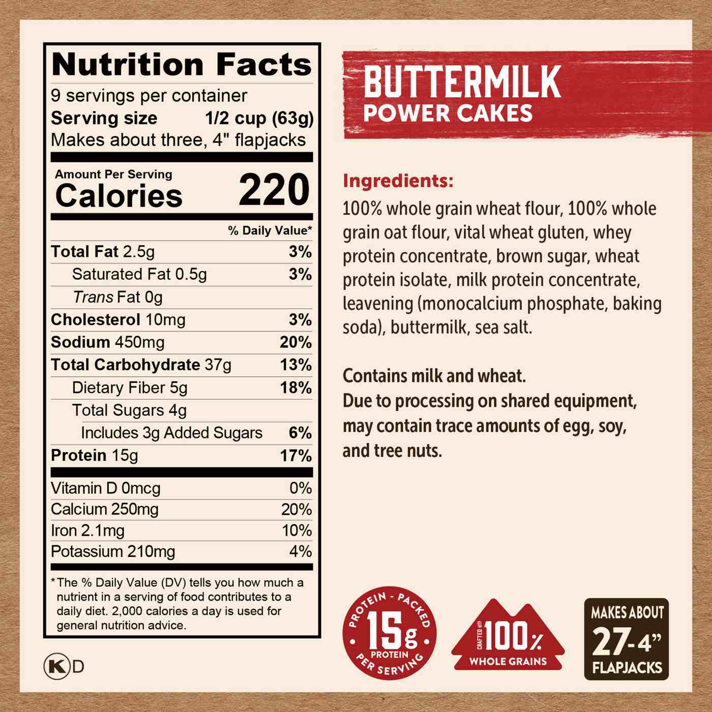 Kodiak Power Cakes 15g Protein Flapjack & Waffle Mix - Buttermilk; image 4 of 4