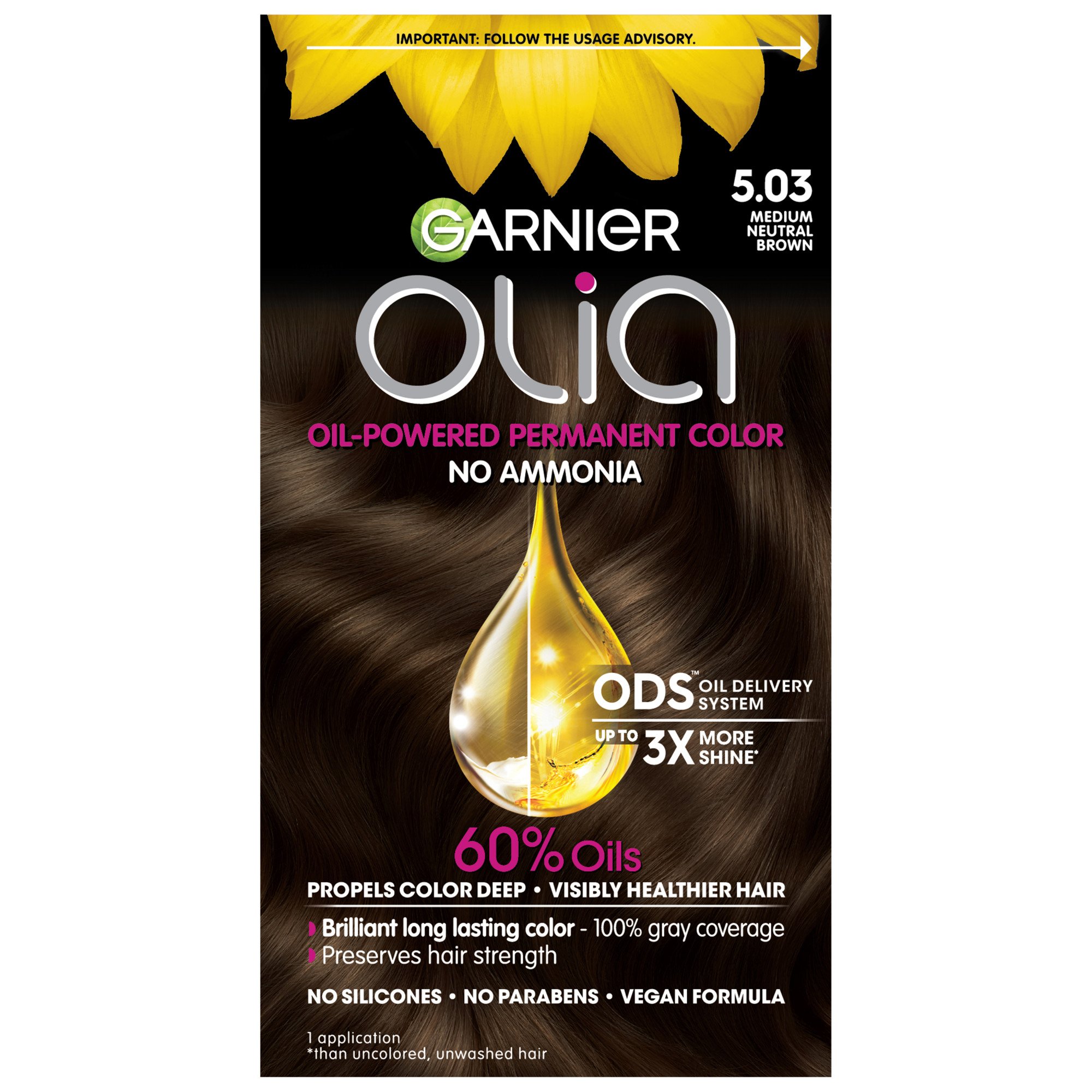 Garnier Olia Oil Powered Permanent Hair Color 5.03 Medium ...