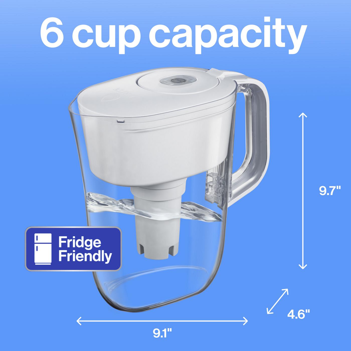 Brita Small 6 Cup Denali Water Filter Pitcher with 1 Brita Standard Filter, White; image 12 of 15