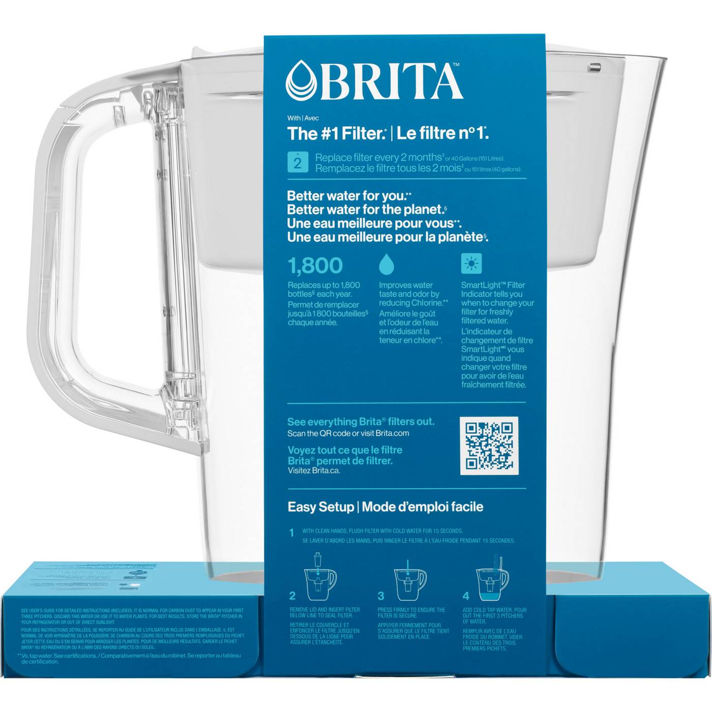 Brita Small 6 Cup Denali Water Filter Pitcher with 1 Brita Standard Filter, White; image 14 of 15
