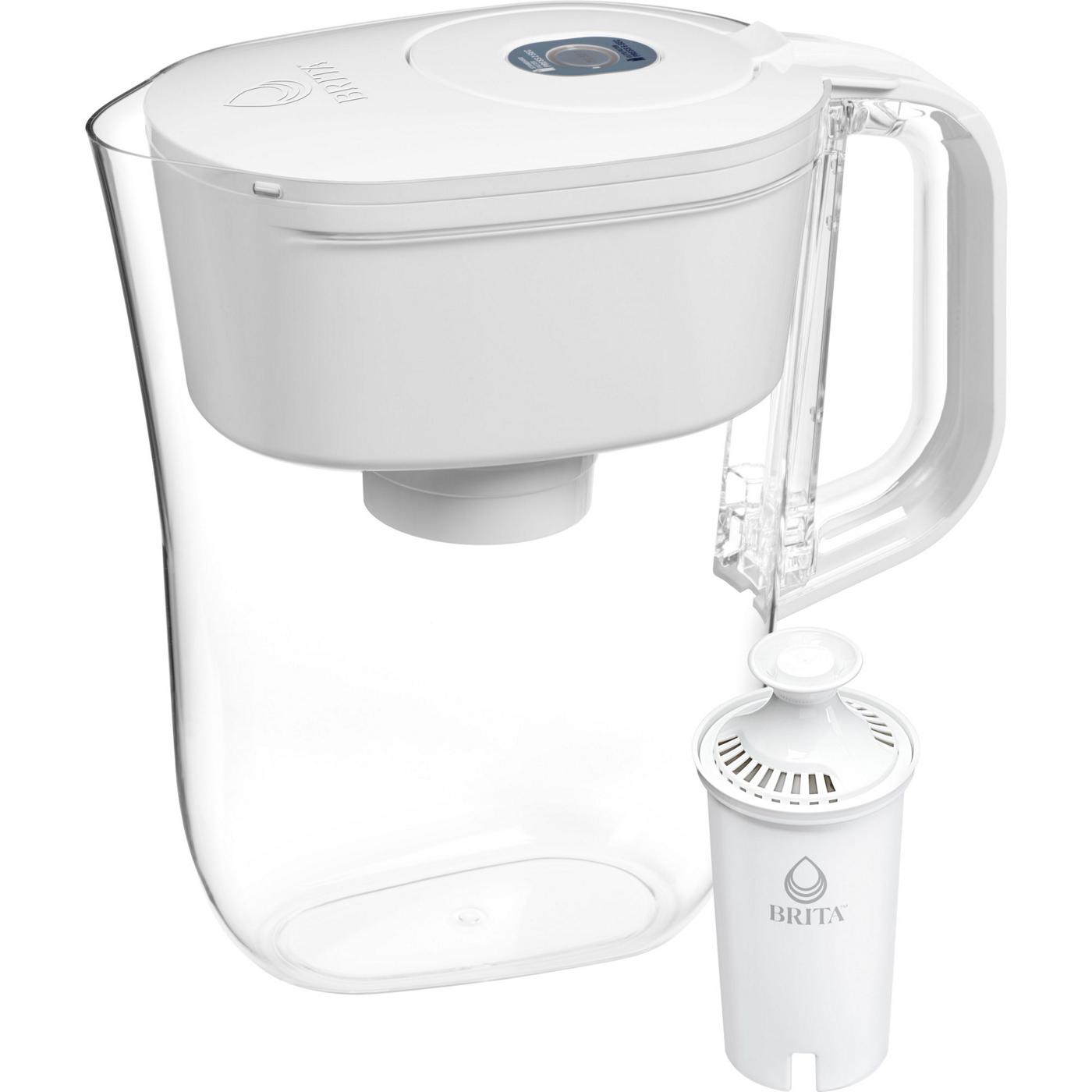 Brita Small 6 Cup Denali Water Filter Pitcher with 1 Brita Standard Filter, White; image 15 of 15