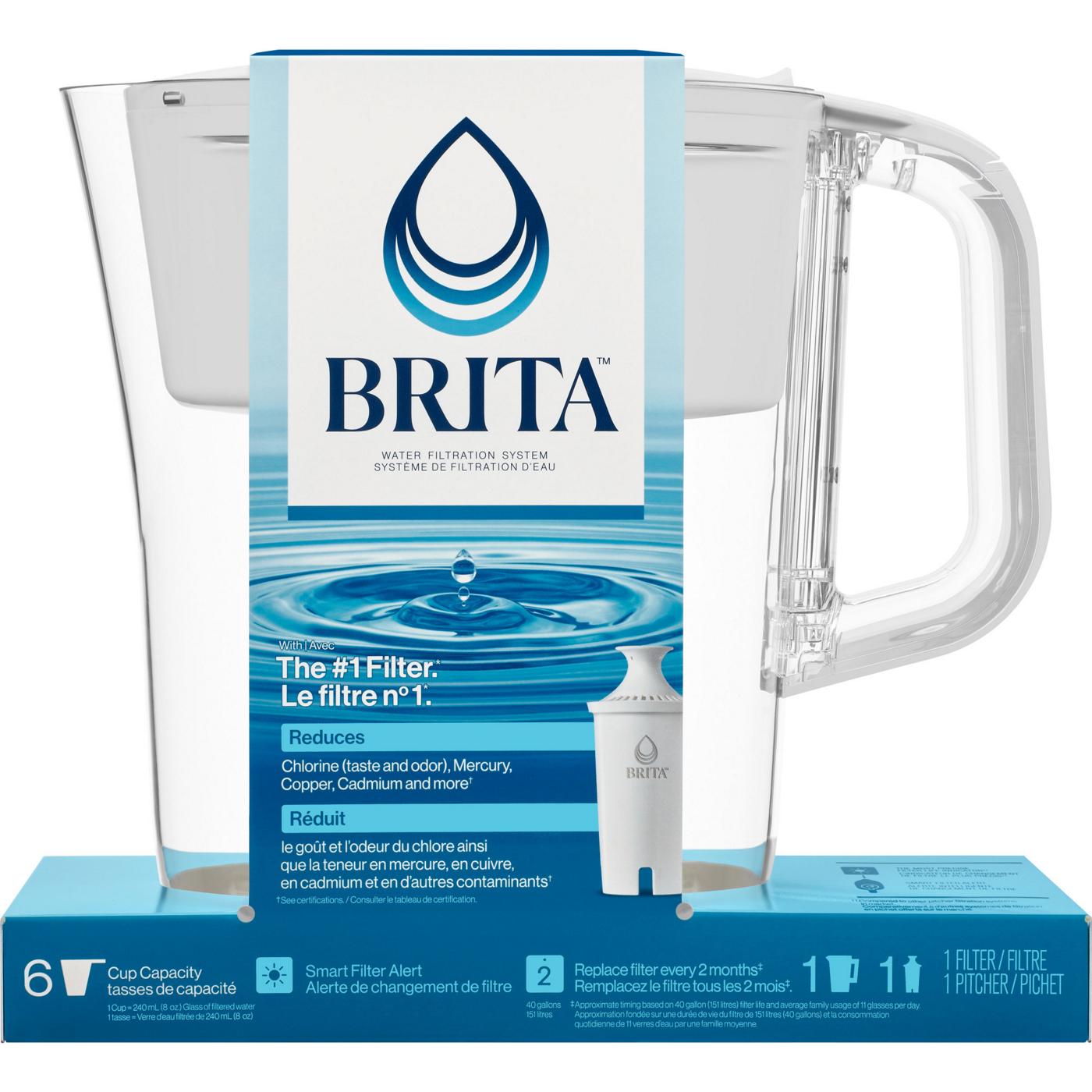 Brita Denali Water Filtration System Pitcher - White; image 1 of 5