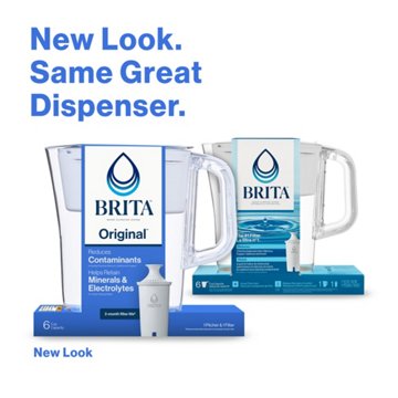Brita Standard Denali Small Water Water Filter Pitcher, 6 Cup