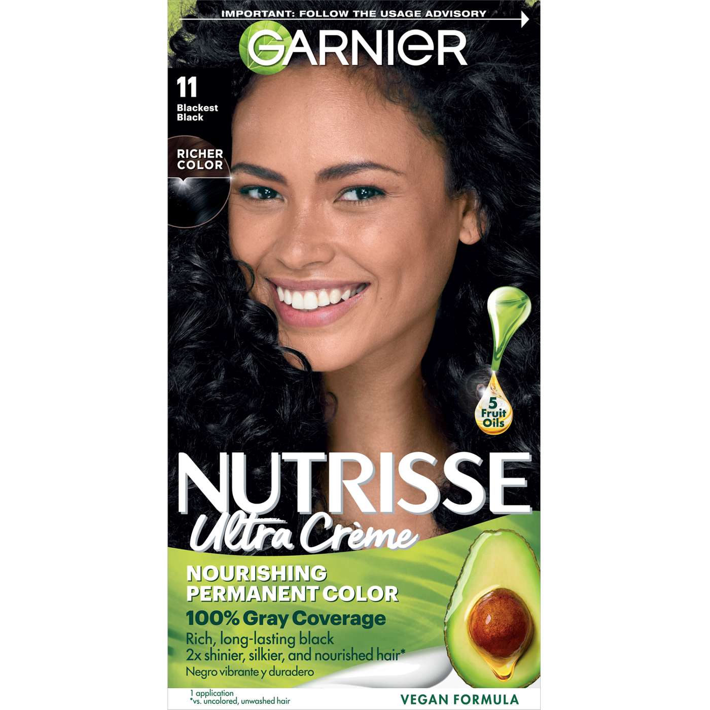 Garnier Nutrisse Ultra Crème Nourishing Permanent Color - 11 Blackest Black; image 1 of 10