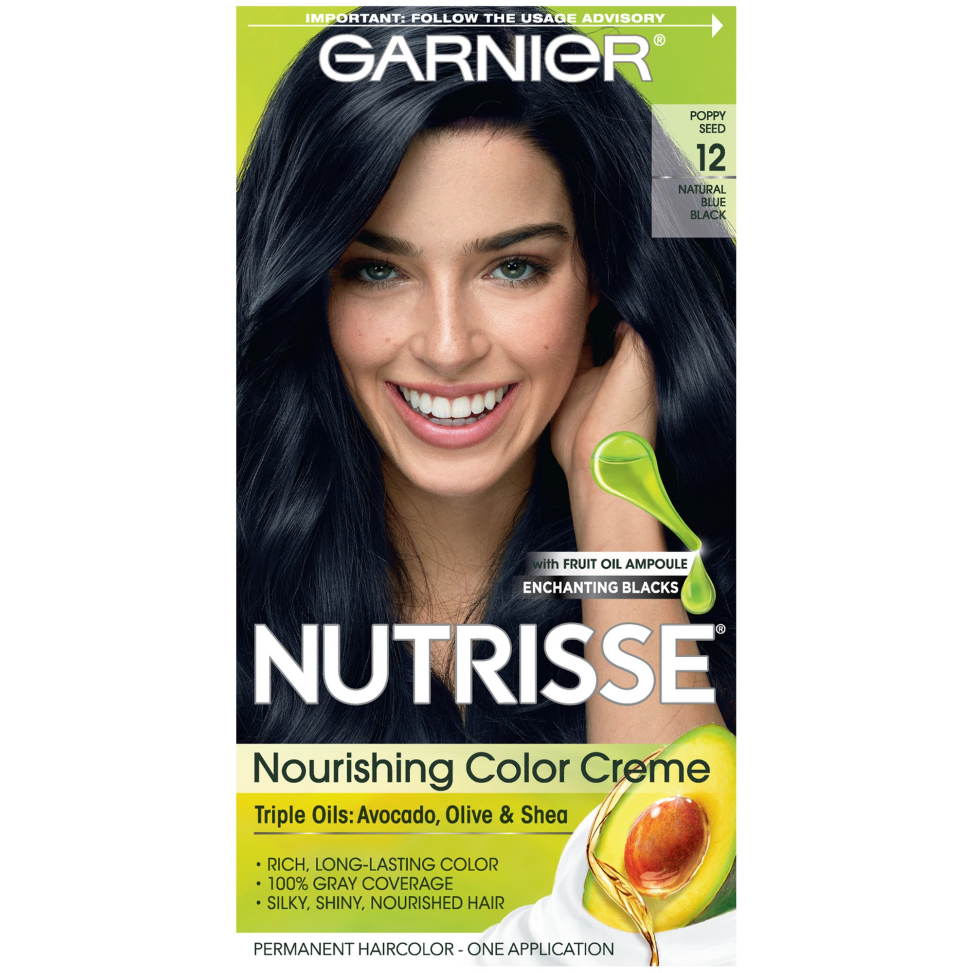 Garnier Nutrisse Nourishing Hair Color Creme With Triple Oils 12 Natural  Blue Black - Shop Hair Color At H-E-B