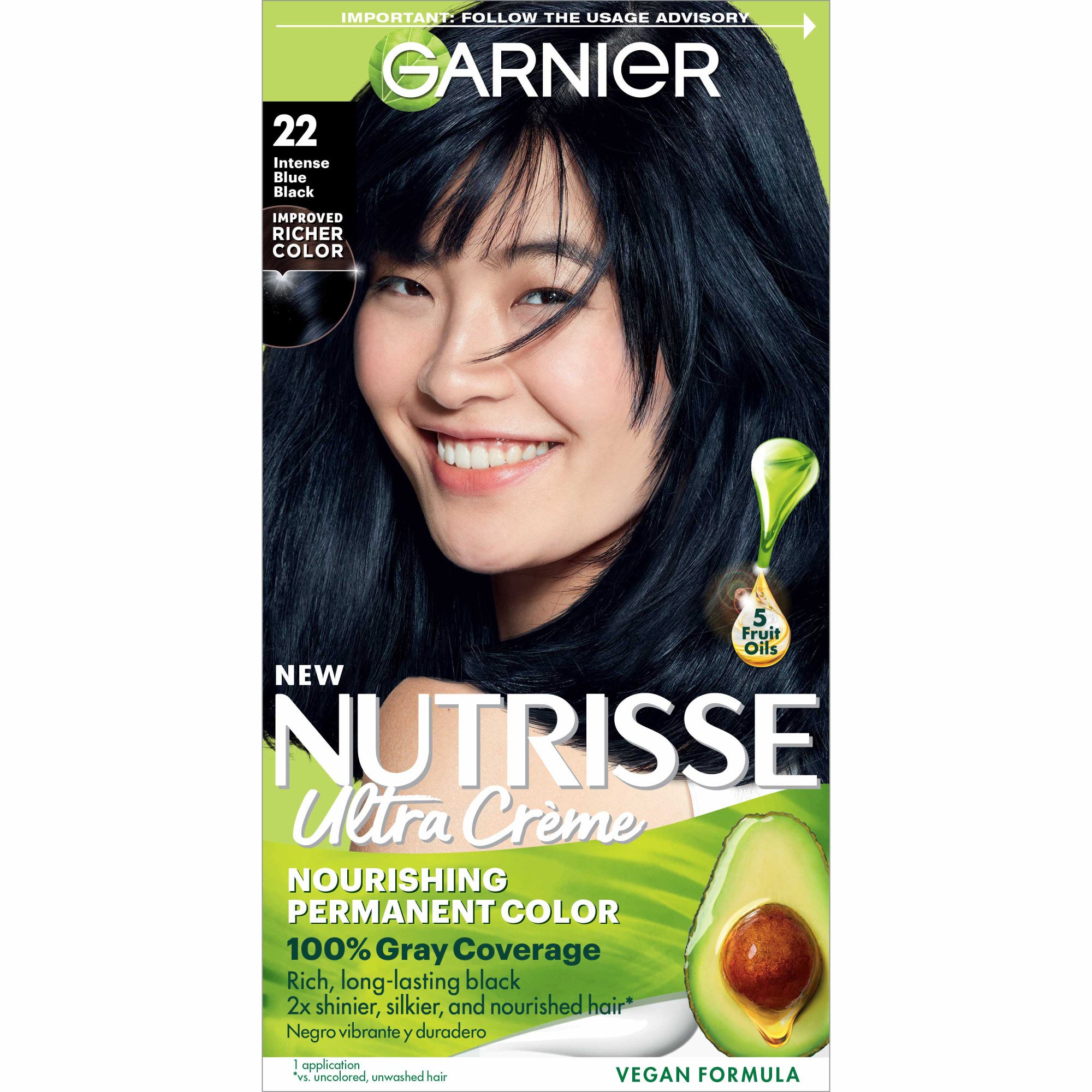 Garnier Nutrisse Nourishing Hair Color Creme 22 Intense Blue Black  (Mulberry) - Shop Hair Care at H-E-B
