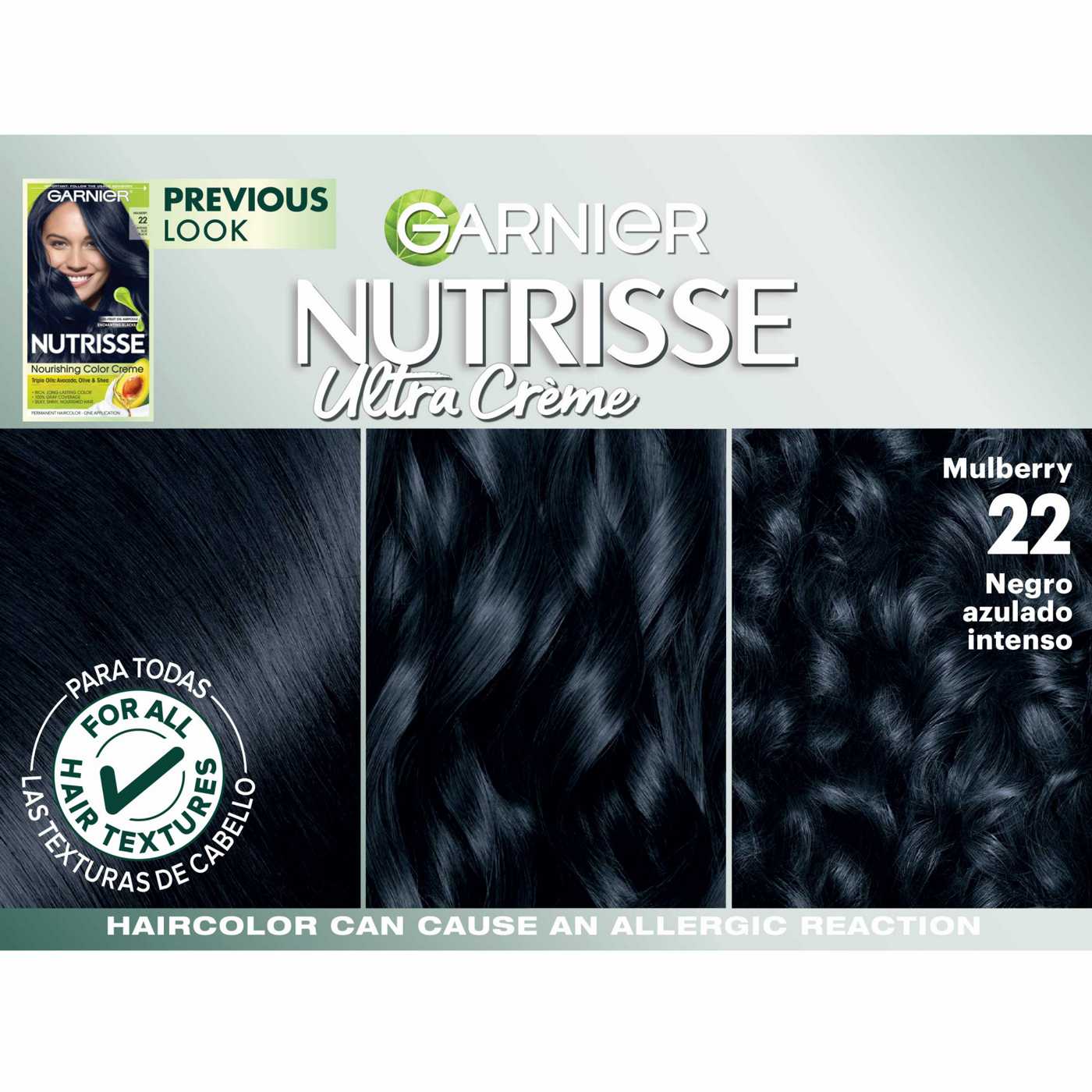 Garnier Nutrisse Nourishing Hair Color Creme - 22 Intense Blue Black (Mulberry); image 5 of 7