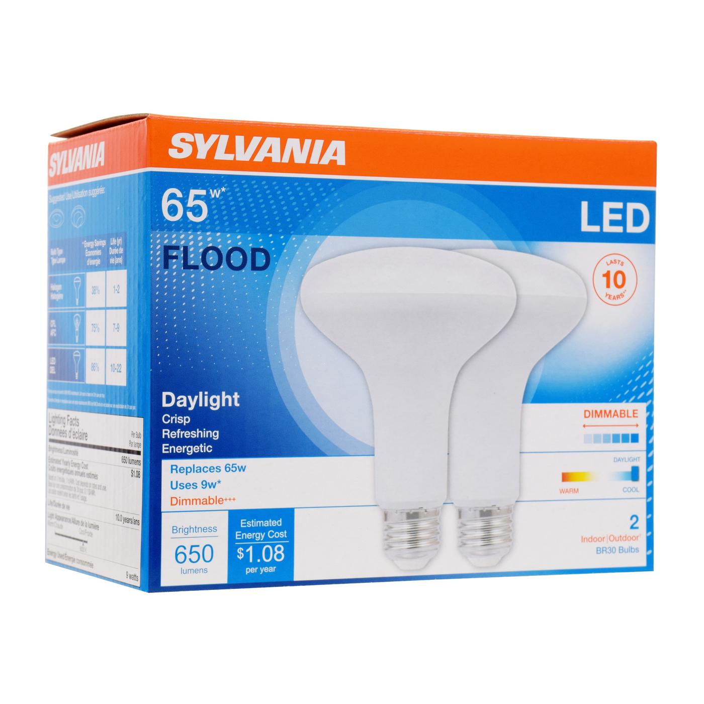 Sylvania BR30 65-Watt LED Flood Light Bulbs - Daylight; image 1 of 3