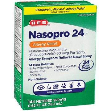 H-E-B Nasopro 24 Allergy Relief Nasal Spray - 144 Sprays, .62 oz