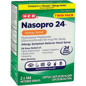 H-E-B Nasopro 24 Allergy Relief Nasal Spray - Twin Pack, 2 pk